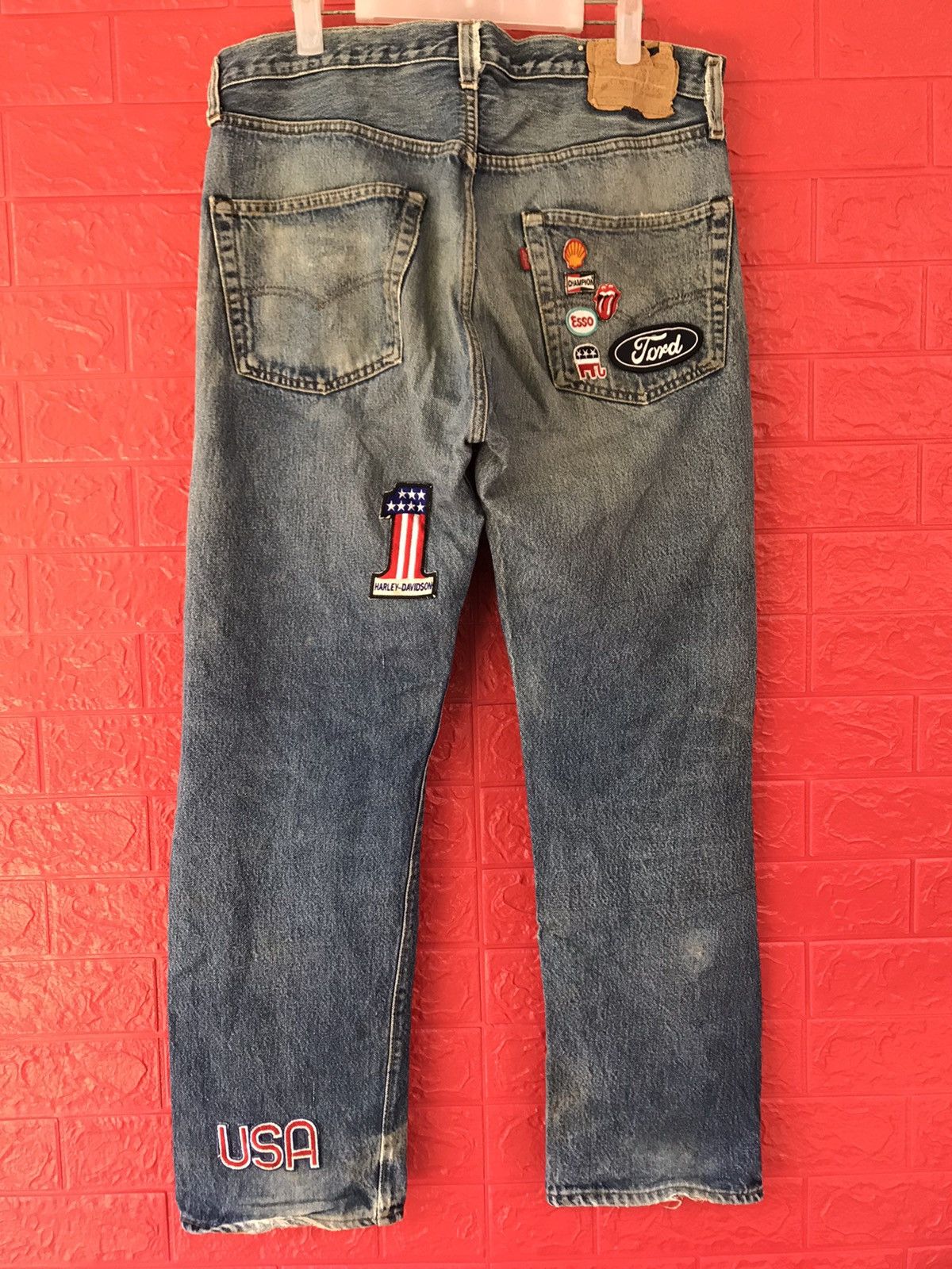 Levi's × Vintage Vintage 70s Levis 501 Redline Selvedge Patchers Jeans Size US 34 / EU 50 - 2 Thumbnail