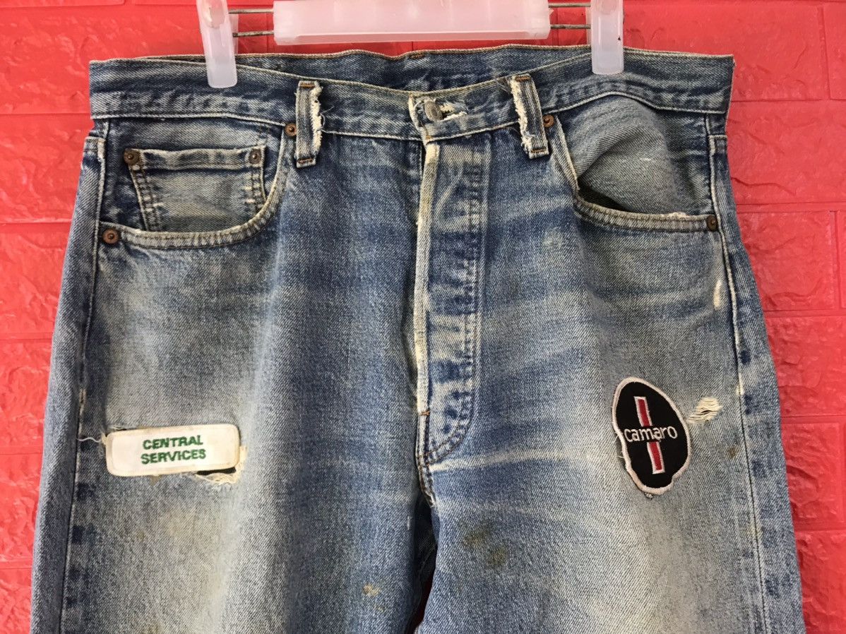 Levi's × Vintage Vintage 70s Levis 501 Redline Selvedge Patchers Jeans Size US 34 / EU 50 - 3 Thumbnail