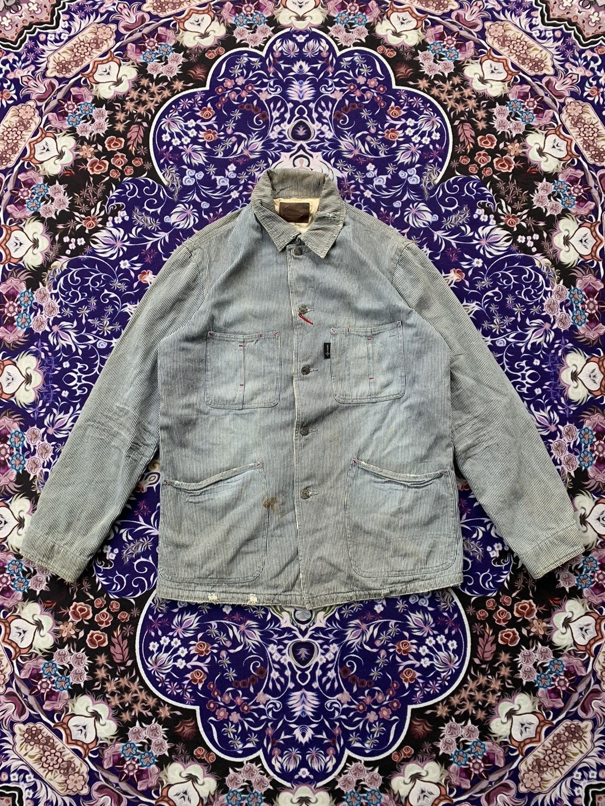 Von Dutch Vintage Von Dutch Hickory Denim Chore Jacket Size US M / EU 48-50 / 2 - 1 Thumbnail