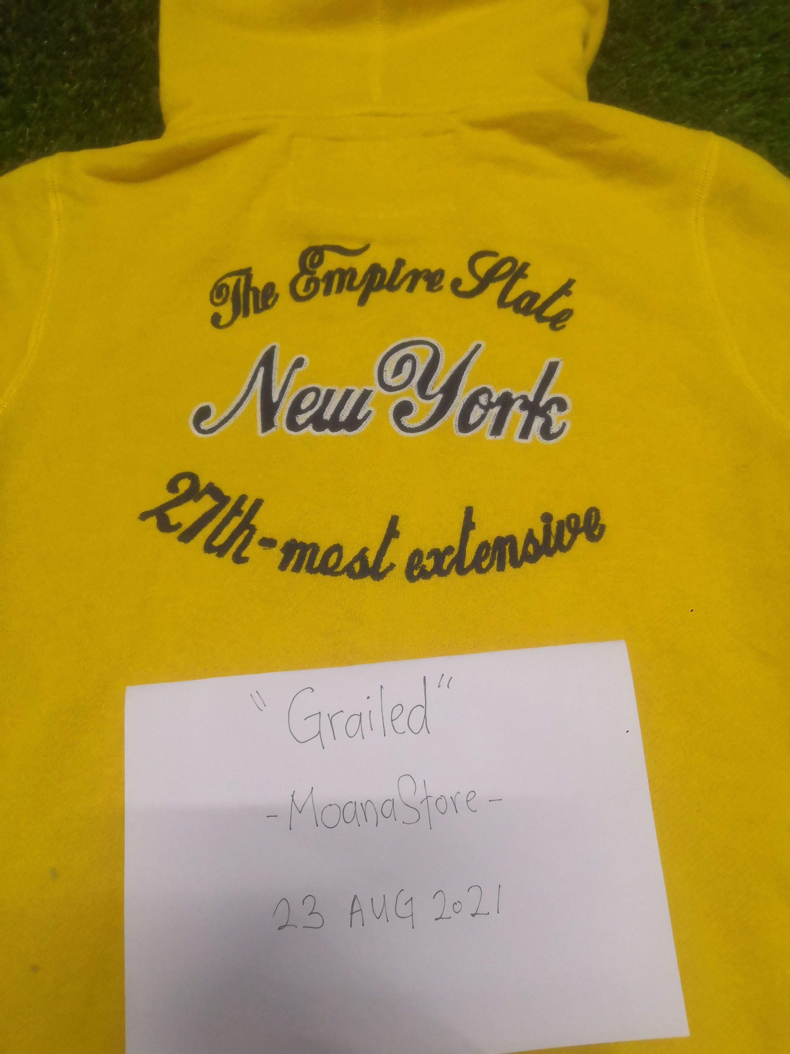 Japanese Brand Back Number New York Zipper Up Hoodie Yellow Medium Size US M / EU 48-50 / 2 - 1 Thumbnail
