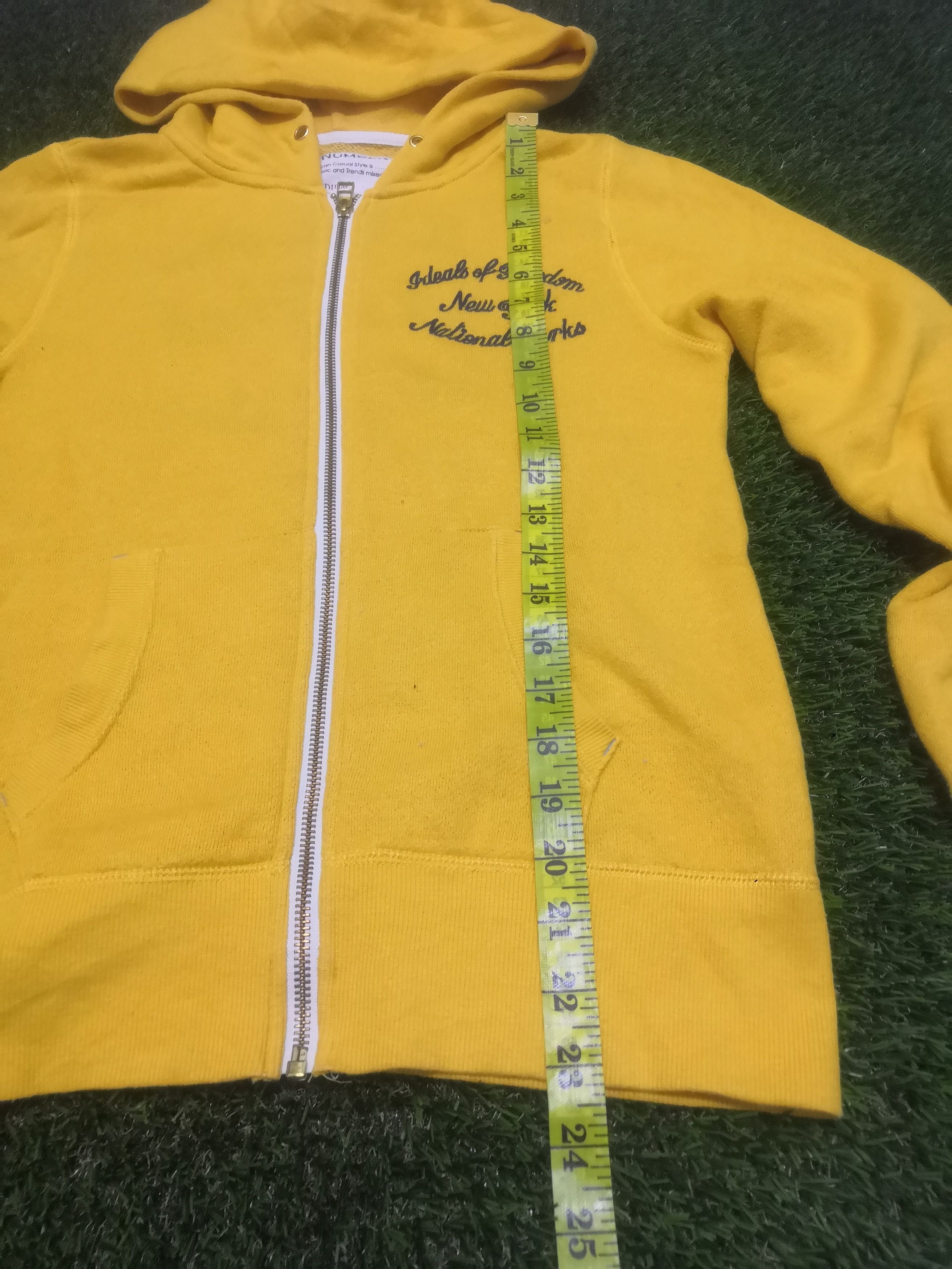 Japanese Brand Back Number New York Zipper Up Hoodie Yellow Medium Size US M / EU 48-50 / 2 - 5 Thumbnail