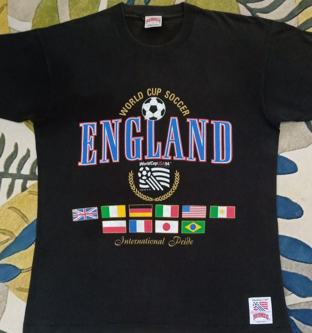 Nutmeg × Vintage Vintage 90s FIFA World Cup USA 1994 : England T-shirt Size US L / EU 52-54 / 3 - 4 Thumbnail