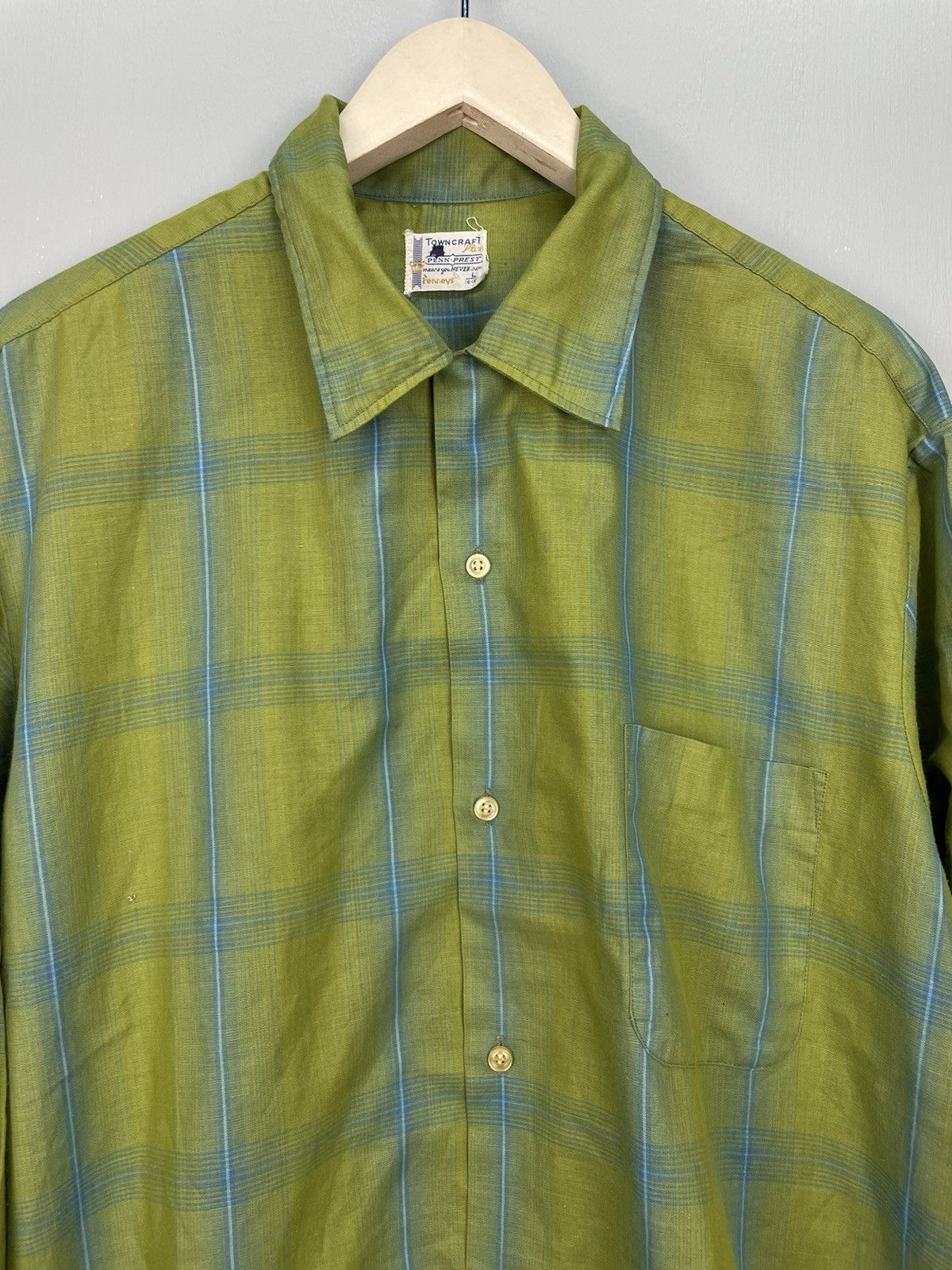 Towncraft × Vintage Vintage 60s Towncraft button up shadow plaid button up shirt Size US L / EU 52-54 / 3 - 3 Thumbnail