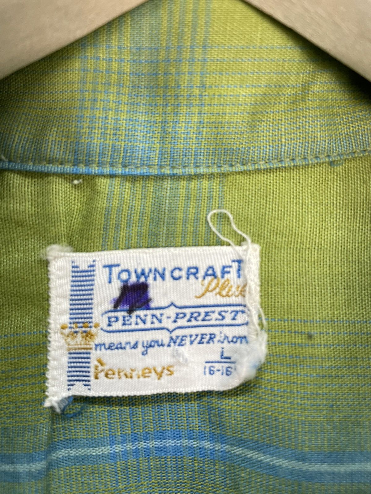 Towncraft × Vintage Vintage 60s Towncraft button up shadow plaid button up shirt Size US L / EU 52-54 / 3 - 5 Thumbnail