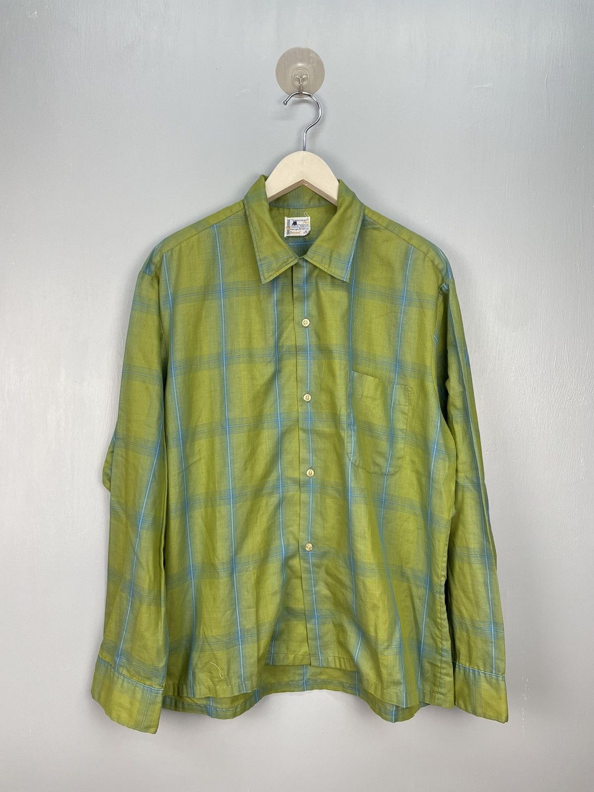 Towncraft × Vintage Vintage 60s Towncraft button up shadow plaid button up shirt Size US L / EU 52-54 / 3 - 1 Thumbnail