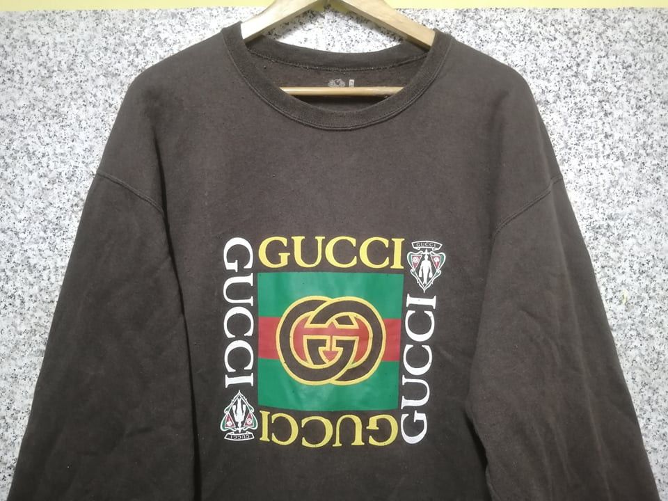 Designer × Fruit Of The Loom × Vintage 90’s VINTAGE GUCCI BIG LOGO VERY RARE Size US XL / EU 56 / 4 - 3 Thumbnail