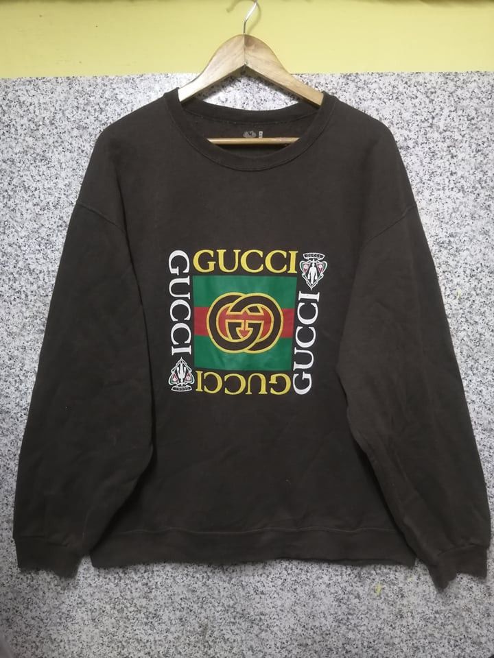 Designer × Fruit Of The Loom × Vintage 90’s VINTAGE GUCCI BIG LOGO VERY RARE Size US XL / EU 56 / 4 - 1 Thumbnail