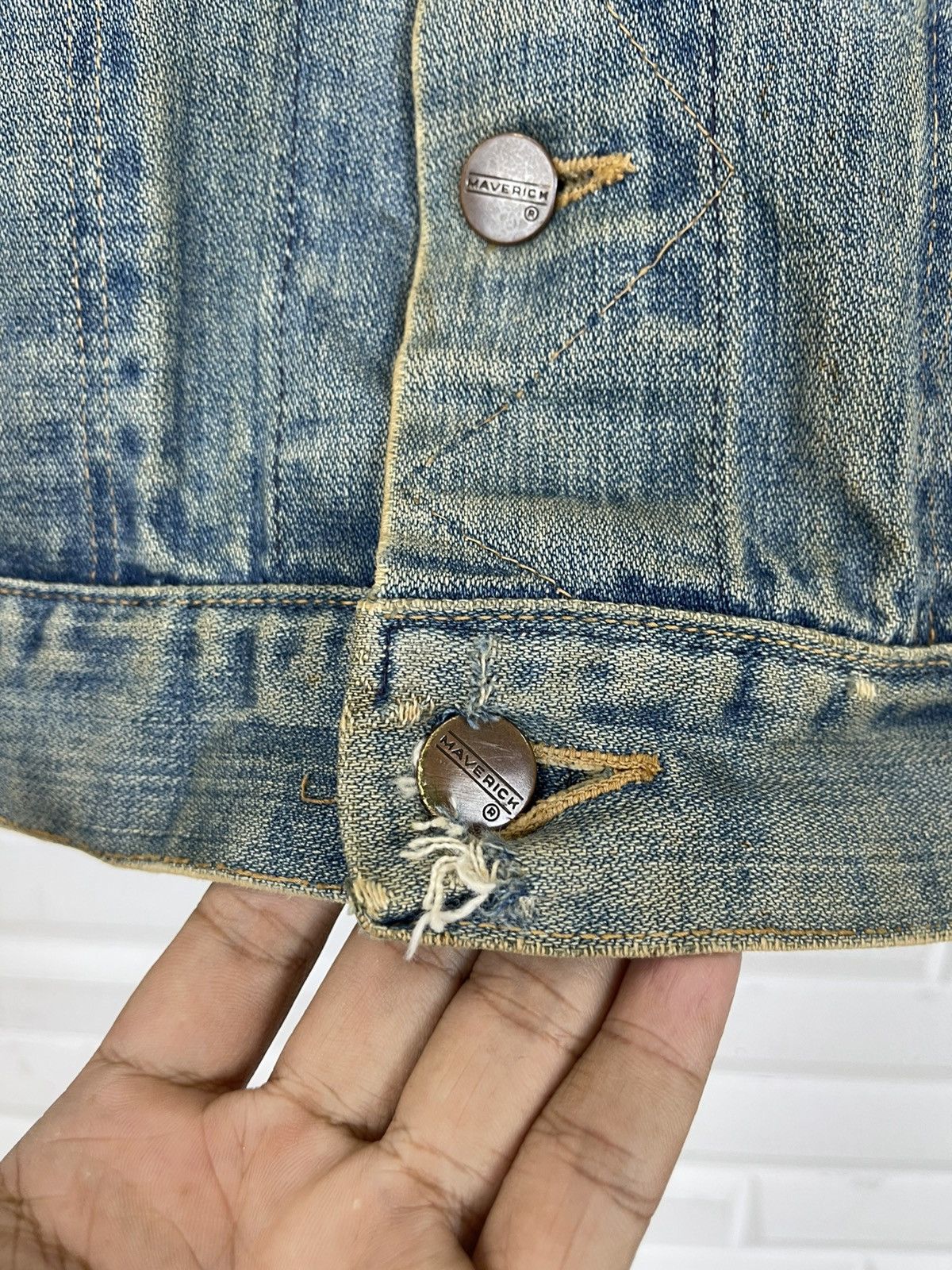 Japanese Brand ✅USA MADE🚀VINTAGE BLUE BELL MAVERICK DISTRESSED JACKET Size US S / EU 44-46 / 1 - 3 Thumbnail