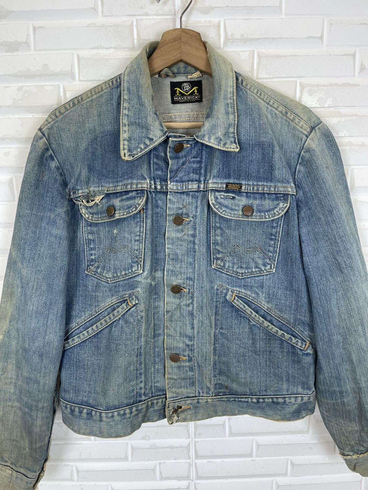 Japanese Brand ✅USA MADE🚀VINTAGE BLUE BELL MAVERICK DISTRESSED JACKET Size US S / EU 44-46 / 1 - 2 Thumbnail