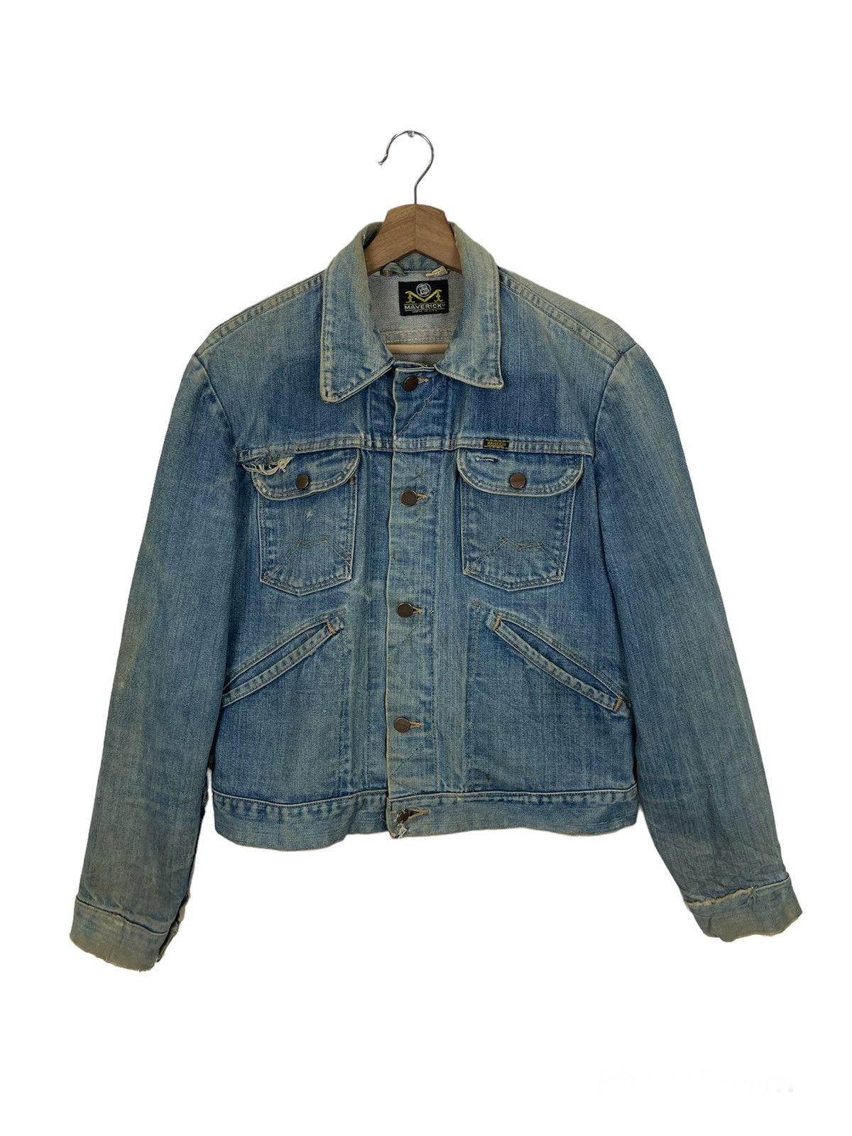 Japanese Brand ✅USA MADE🚀VINTAGE BLUE BELL MAVERICK DISTRESSED JACKET Size US S / EU 44-46 / 1 - 1 Thumbnail