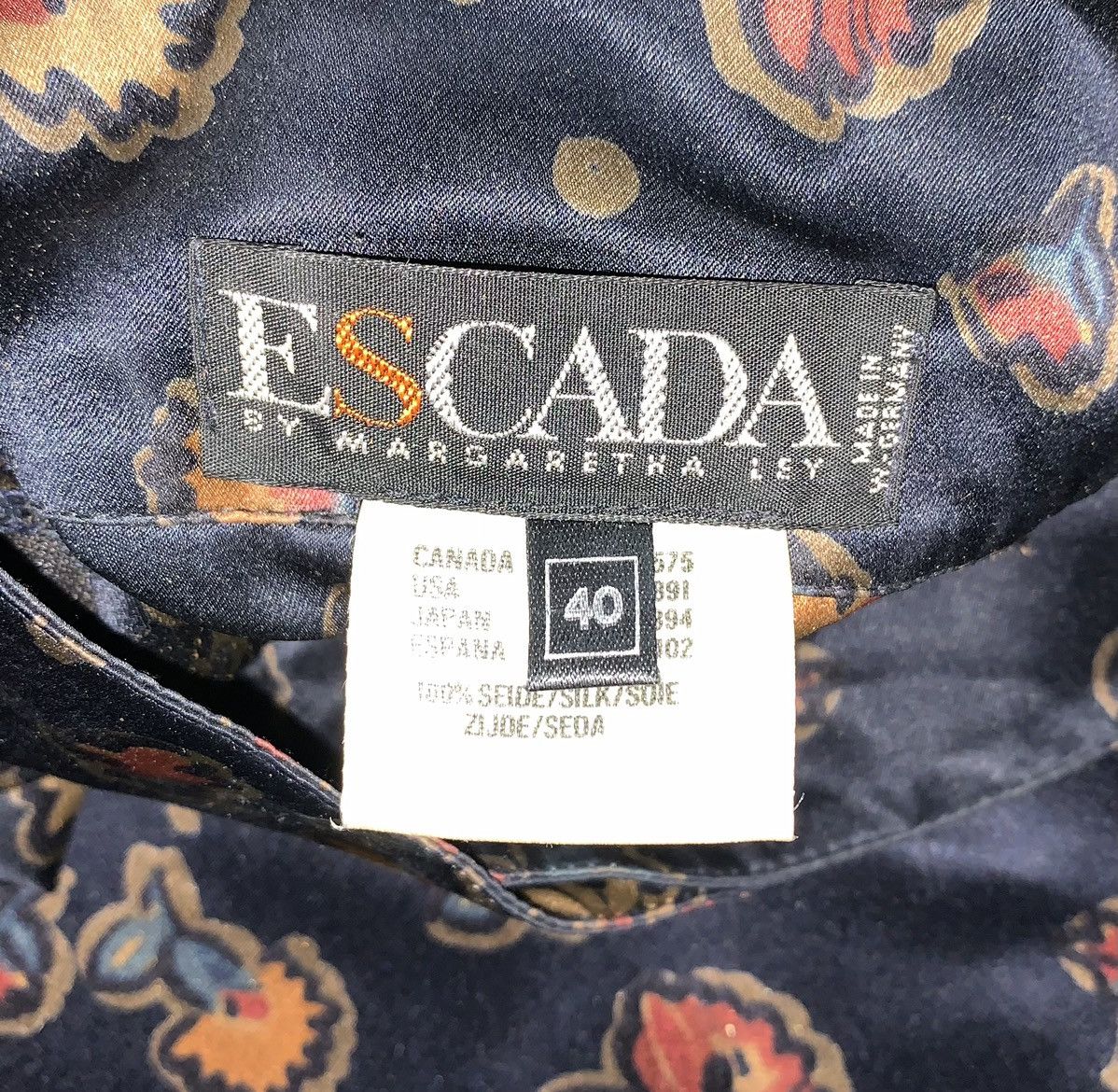 Escada × Escada Sport Escada 40 100% silk button up shirt blouse dress flowers 🌸 Size S / US 4 / IT 40 - 6 Thumbnail