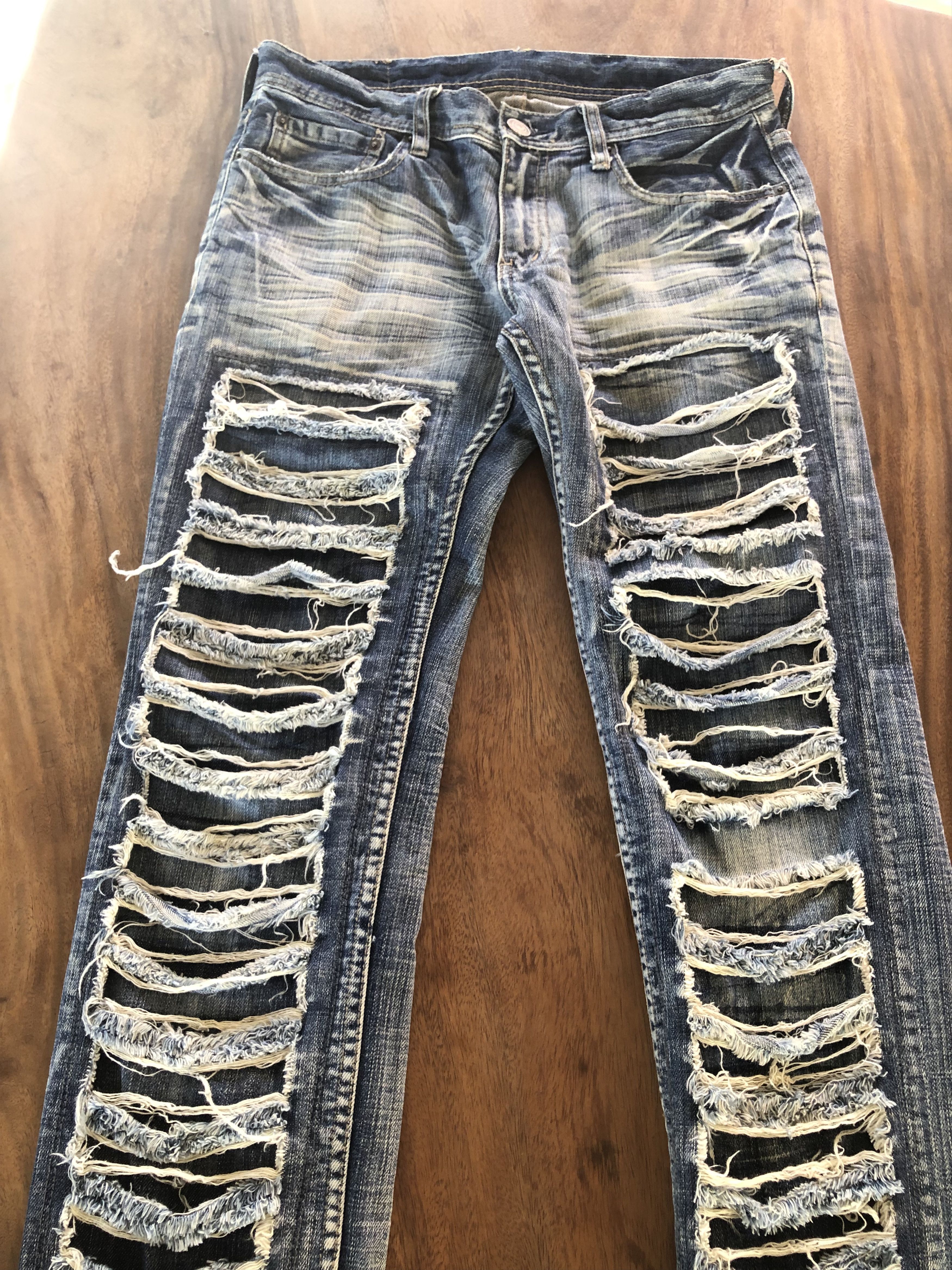Japanese Brand RARE🔥VINTAGE EDGE RUPERT JAPAN DISTRESSED DESIGN JEANS Size US 32 / EU 48 - 1 Thumbnail