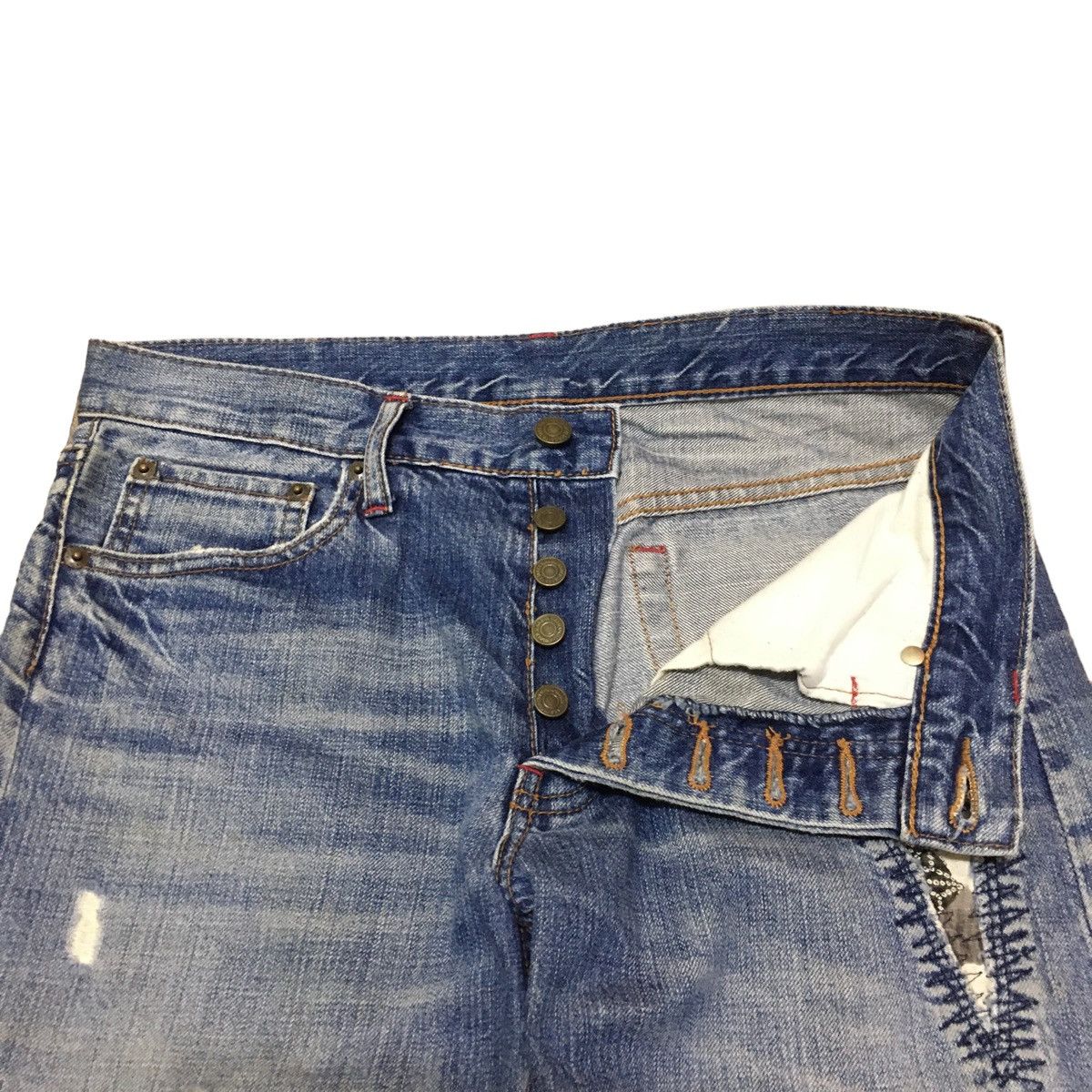 Japanese Brand × Takeo Kikuchi Rare Design Vintage Takeo Kikuchi Distressed Jeans 1990s Size US 32 / EU 48 - 6 Thumbnail