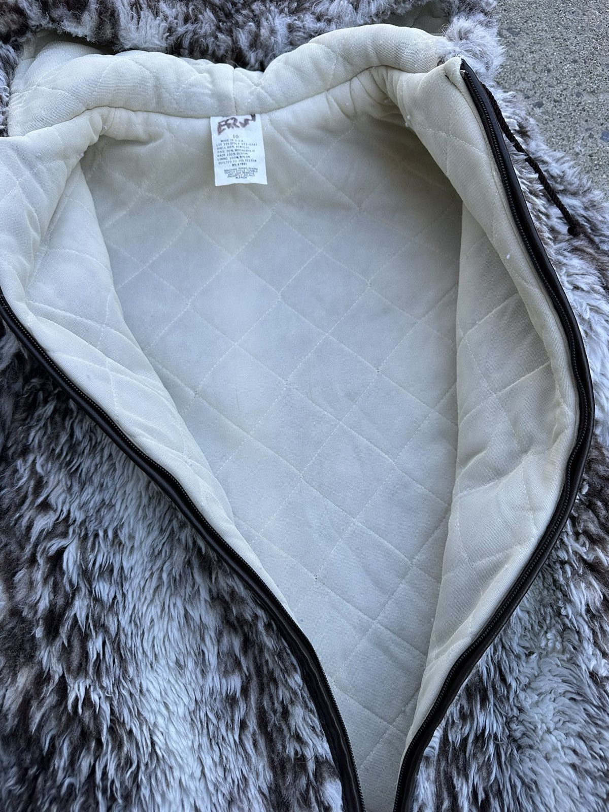 Vintage Vintage Faux Fur Hooded Zip Up Jacket Size L / US 10 / IT 46 - 6 Thumbnail