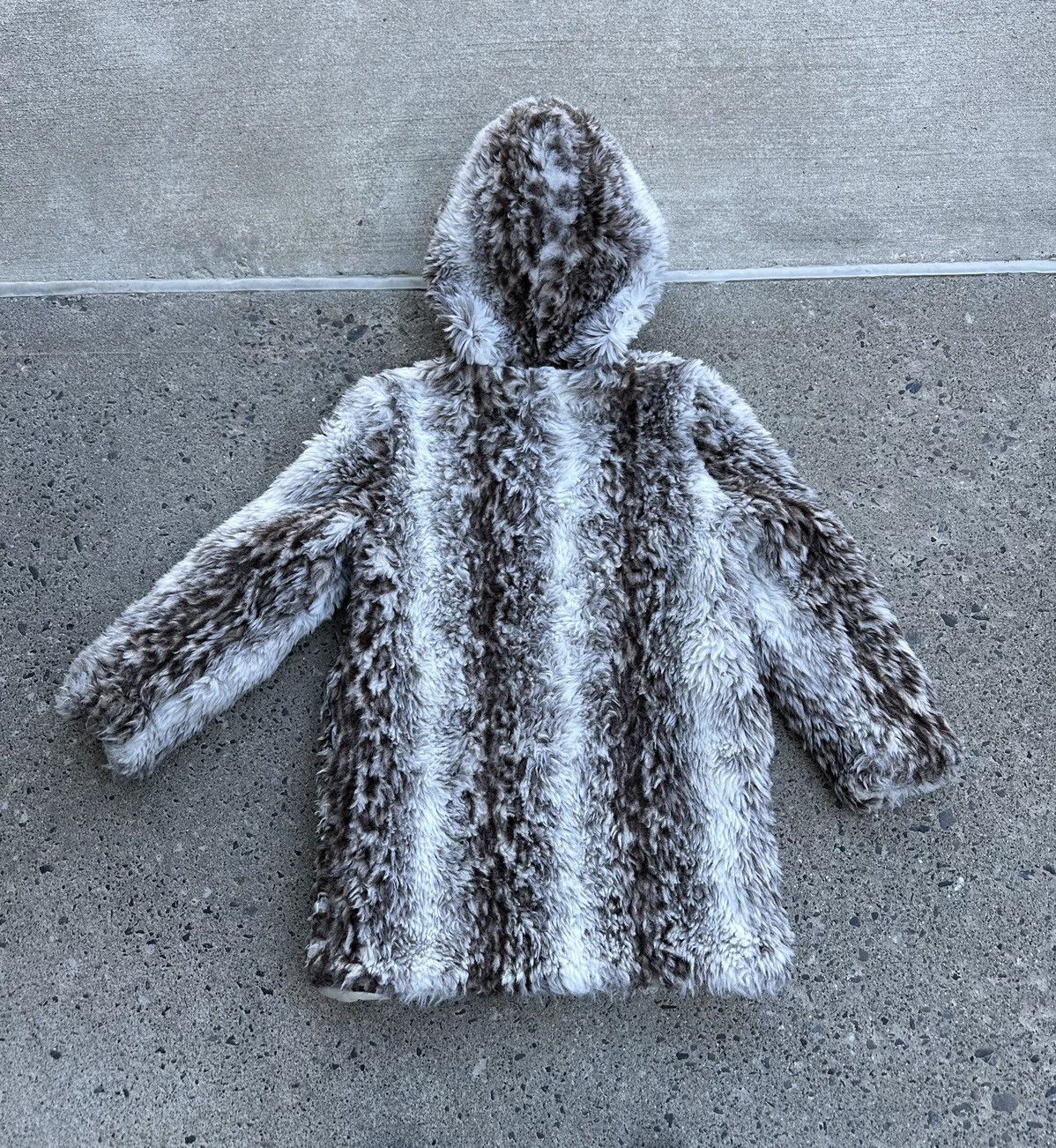 Vintage Vintage Faux Fur Hooded Zip Up Jacket Size L / US 10 / IT 46 - 2 Thumbnail