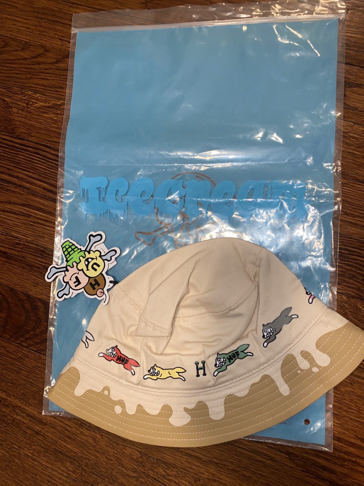 帽子 HUF x Ice Cream Running Dog Bucket Hat Buy Icecream x HUF Running Dog Bucket Hat 'Natural' - 220 82