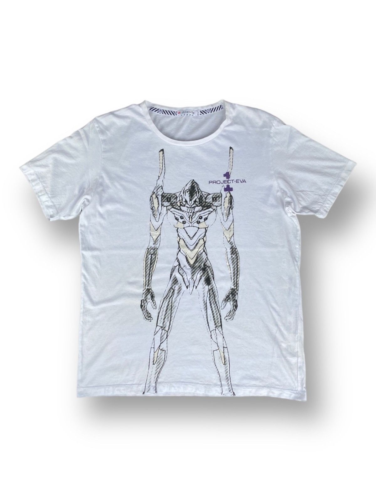 image of Anima x Cartoon Network Neon Genesis Evangelion Anime Movie. A11 in White, Men's (Size Large)