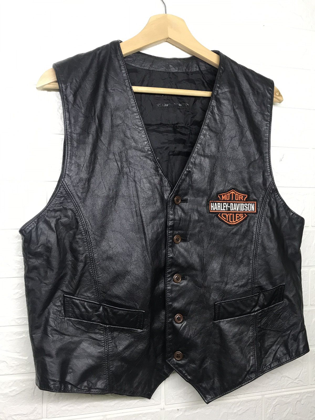 Harley Davidson × Leather Harley Davidson Sleeveless Leather Jacket Size US M / EU 48-50 / 2 - 3 Thumbnail