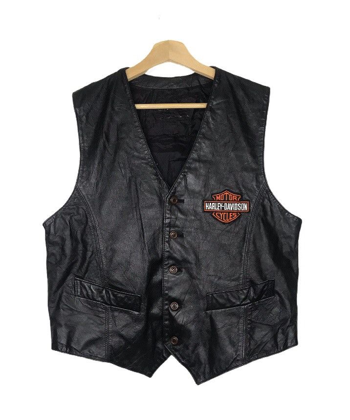 Harley Davidson × Leather Harley Davidson Sleeveless Leather Jacket Size US M / EU 48-50 / 2 - 1 Thumbnail
