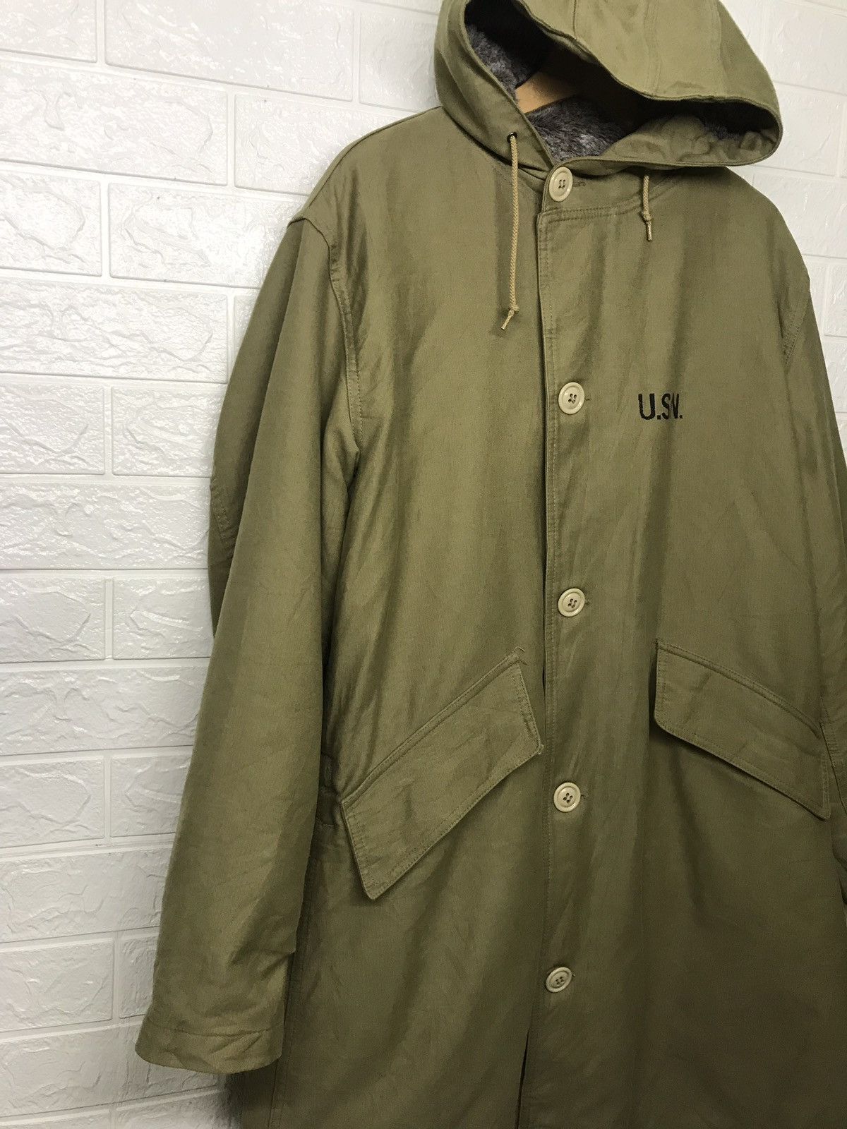 Vintage Vintage Houston Usn Military Fur Hoodie Parka Size US L / EU 52-54 / 3 - 3 Thumbnail