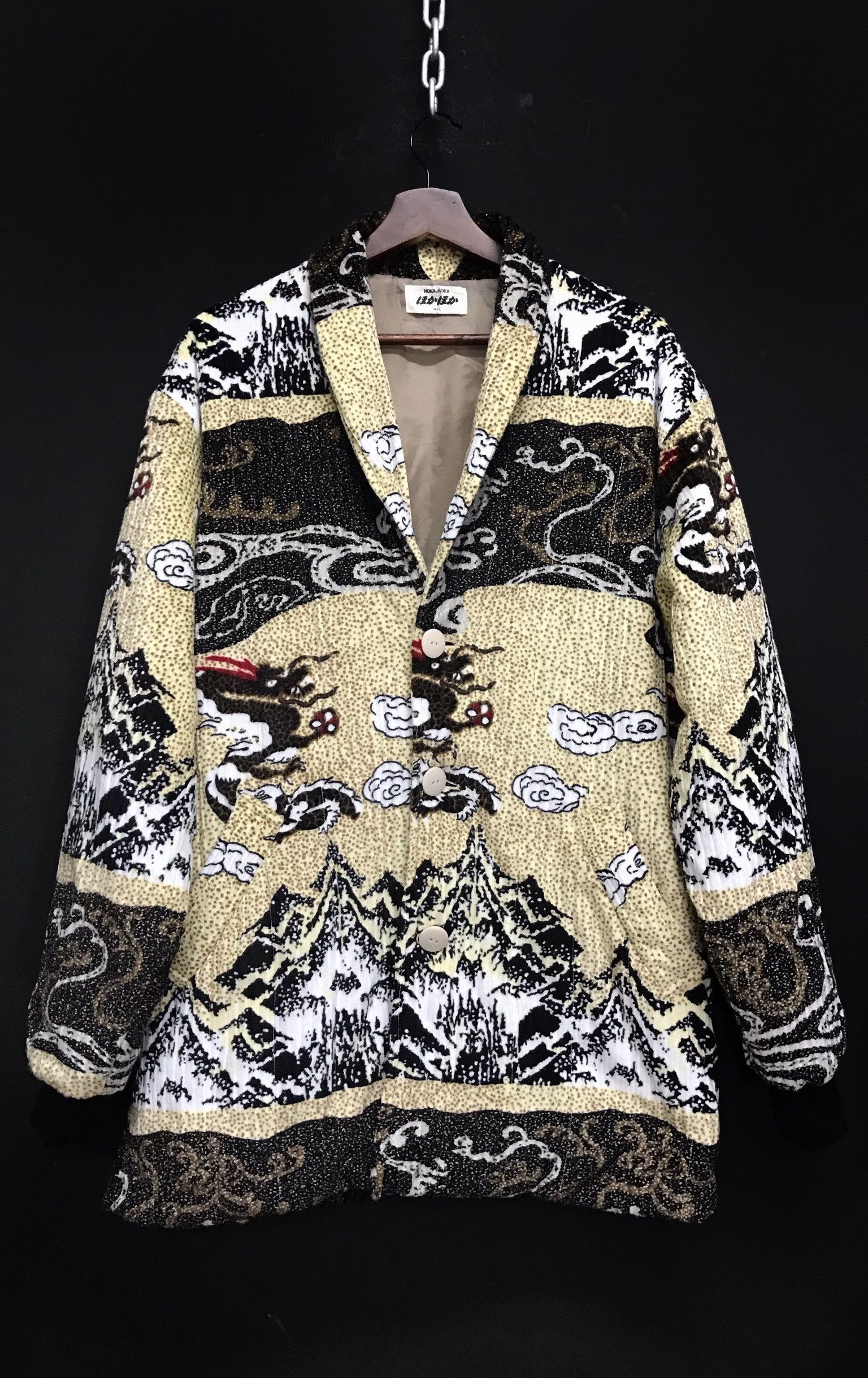 Japanese Brand × Vintage Japanese Traditional Dragon Overprint Quilted Warm Jacket Size US L / EU 52-54 / 3 - 1 Thumbnail