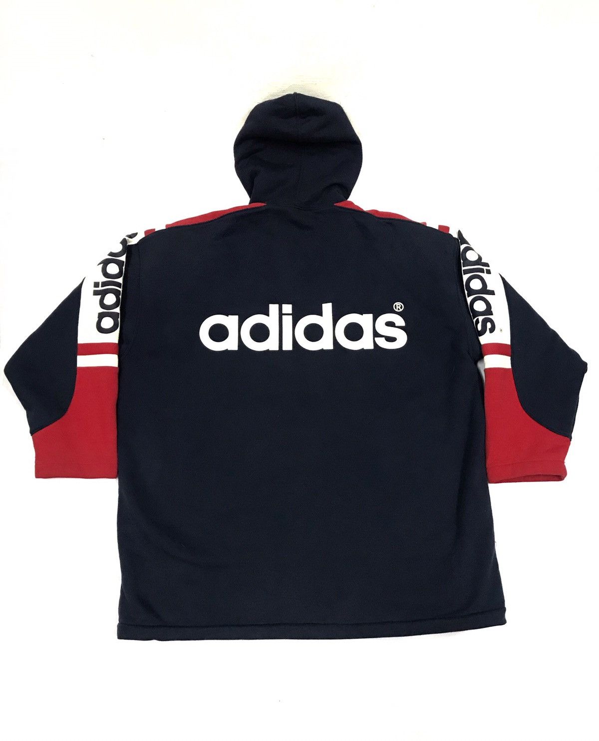 Adidas × Vintage Vintage Adidas Spell Out Big Logo Hoodie Fleece Jacket Size US L / EU 52-54 / 3 - 4 Thumbnail