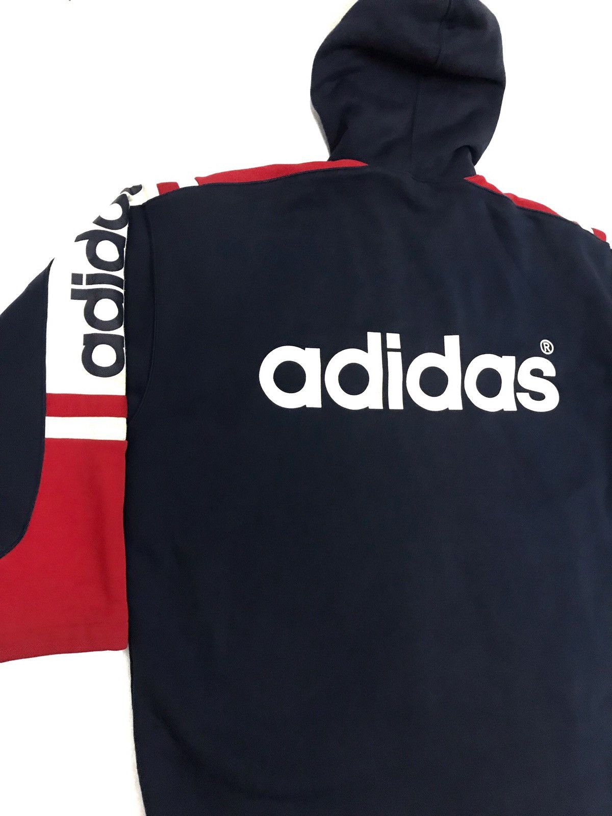 Adidas × Vintage Vintage Adidas Spell Out Big Logo Hoodie Fleece Jacket Size US L / EU 52-54 / 3 - 6 Thumbnail