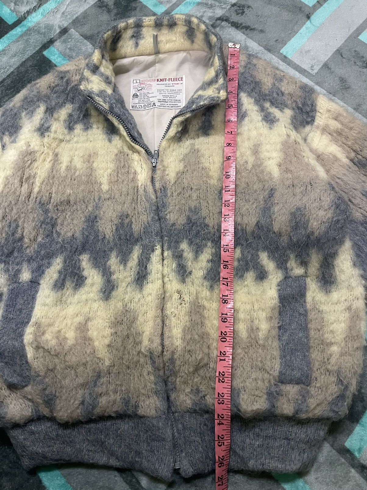Vintage STOBI FLEECE ABSTRACT/ ART BOMBER JACKET Size US L / EU 52-54 / 3 - 16 Thumbnail