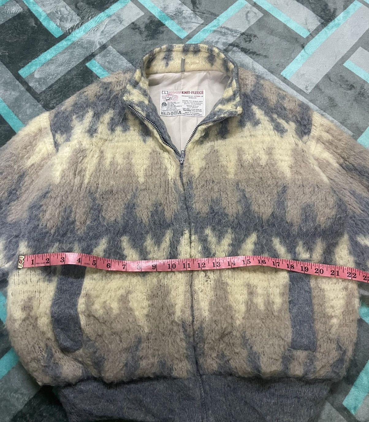Vintage STOBI FLEECE ABSTRACT/ ART BOMBER JACKET Size US L / EU 52-54 / 3 - 15 Thumbnail