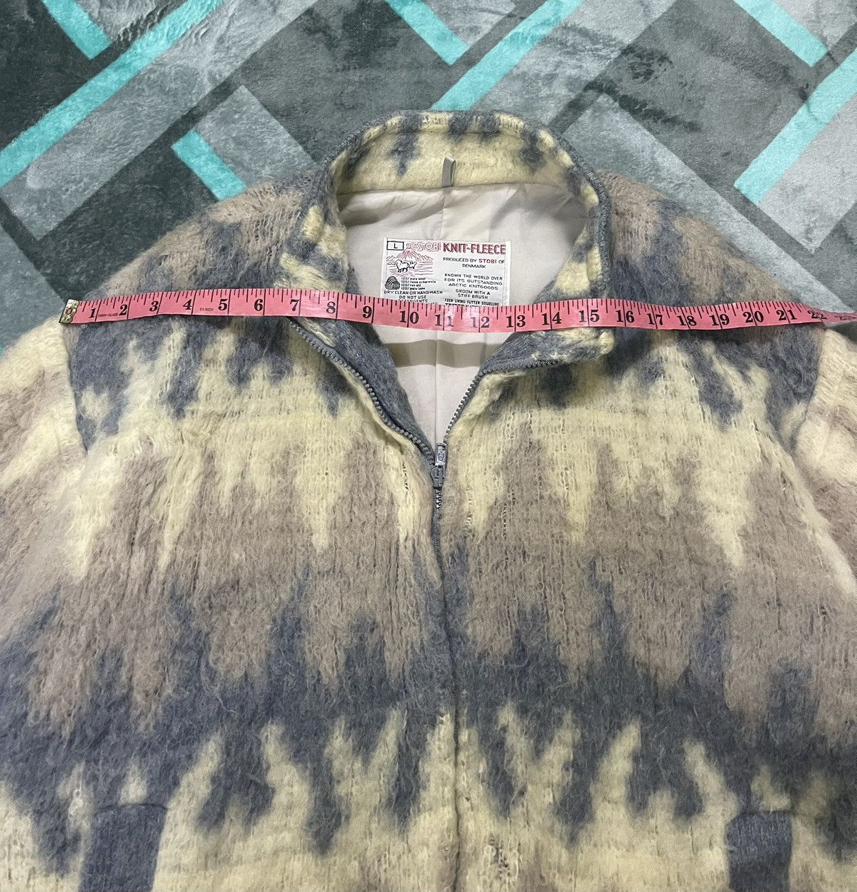 Vintage STOBI FLEECE ABSTRACT/ ART BOMBER JACKET Size US L / EU 52-54 / 3 - 17 Thumbnail