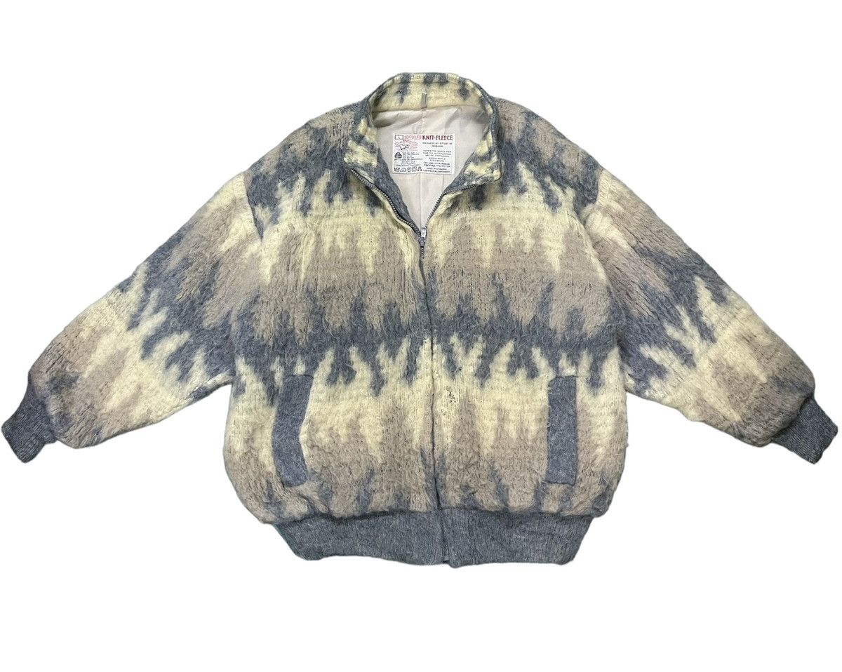 Vintage STOBI FLEECE ABSTRACT/ ART BOMBER JACKET Size US L / EU 52-54 / 3 - 1 Thumbnail