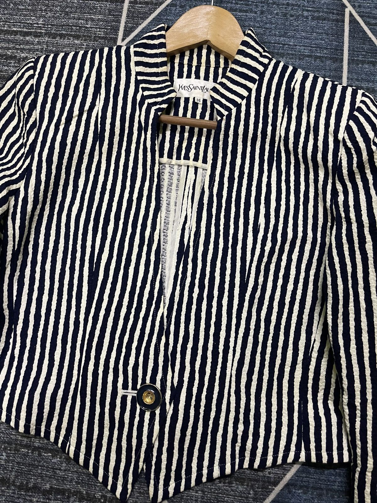 Yves Saint Laurent YVES SAINT LAURENT STRIPE DESIGN LADIES JACKET Size XS / US 0-2 / IT 36-38 - 3 Thumbnail