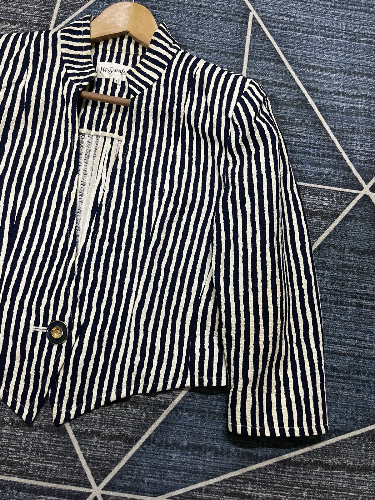 Yves Saint Laurent YVES SAINT LAURENT STRIPE DESIGN LADIES JACKET Size XS / US 0-2 / IT 36-38 - 4 Thumbnail