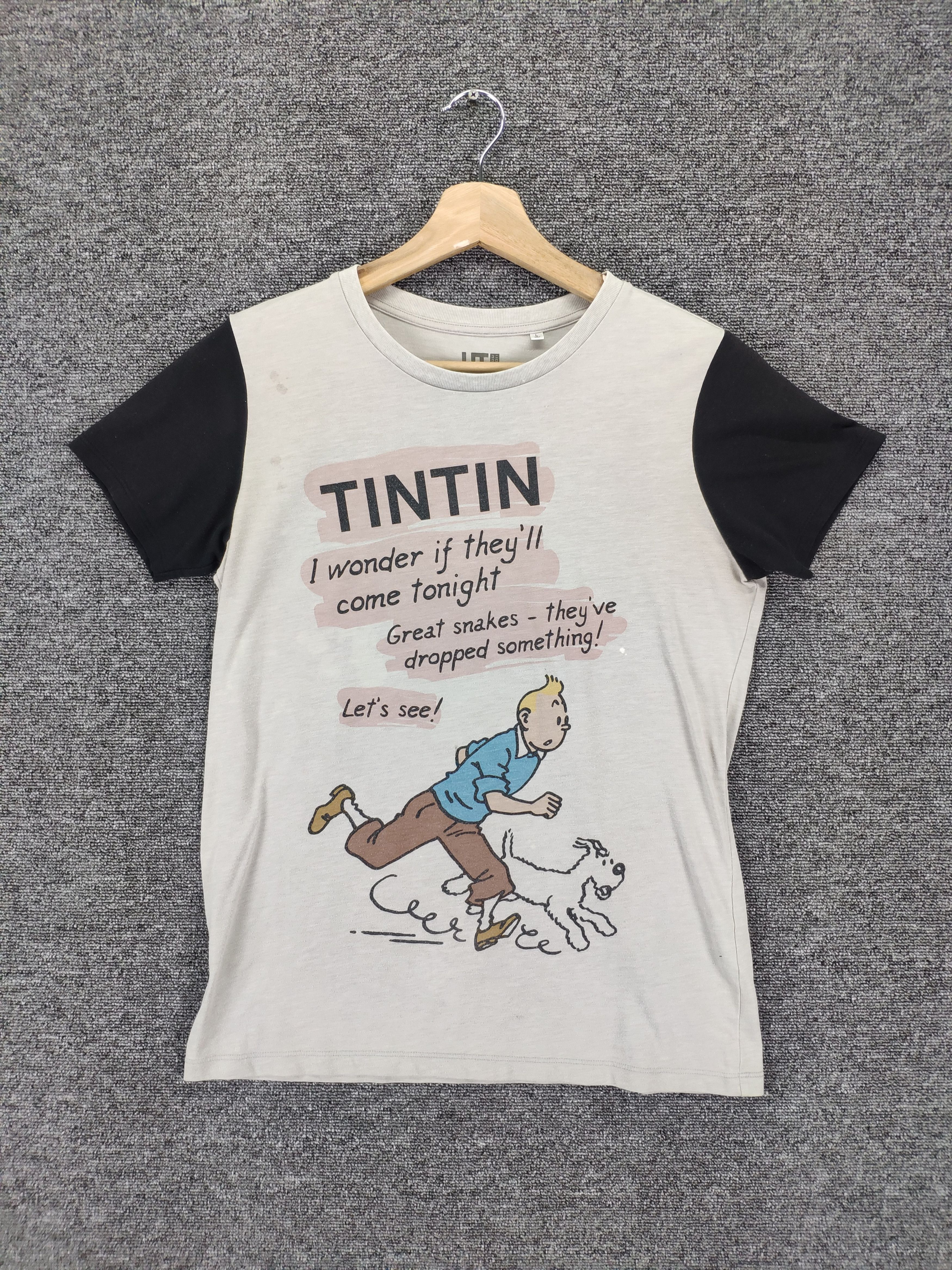 Cartoon Network × Japanese Brand × Uniqlo Steal 💥 Uniqlo T Shirt Tin Tin Cartoon Tee Les Adventure Size S / US 4 / IT 40 - 1 Thumbnail