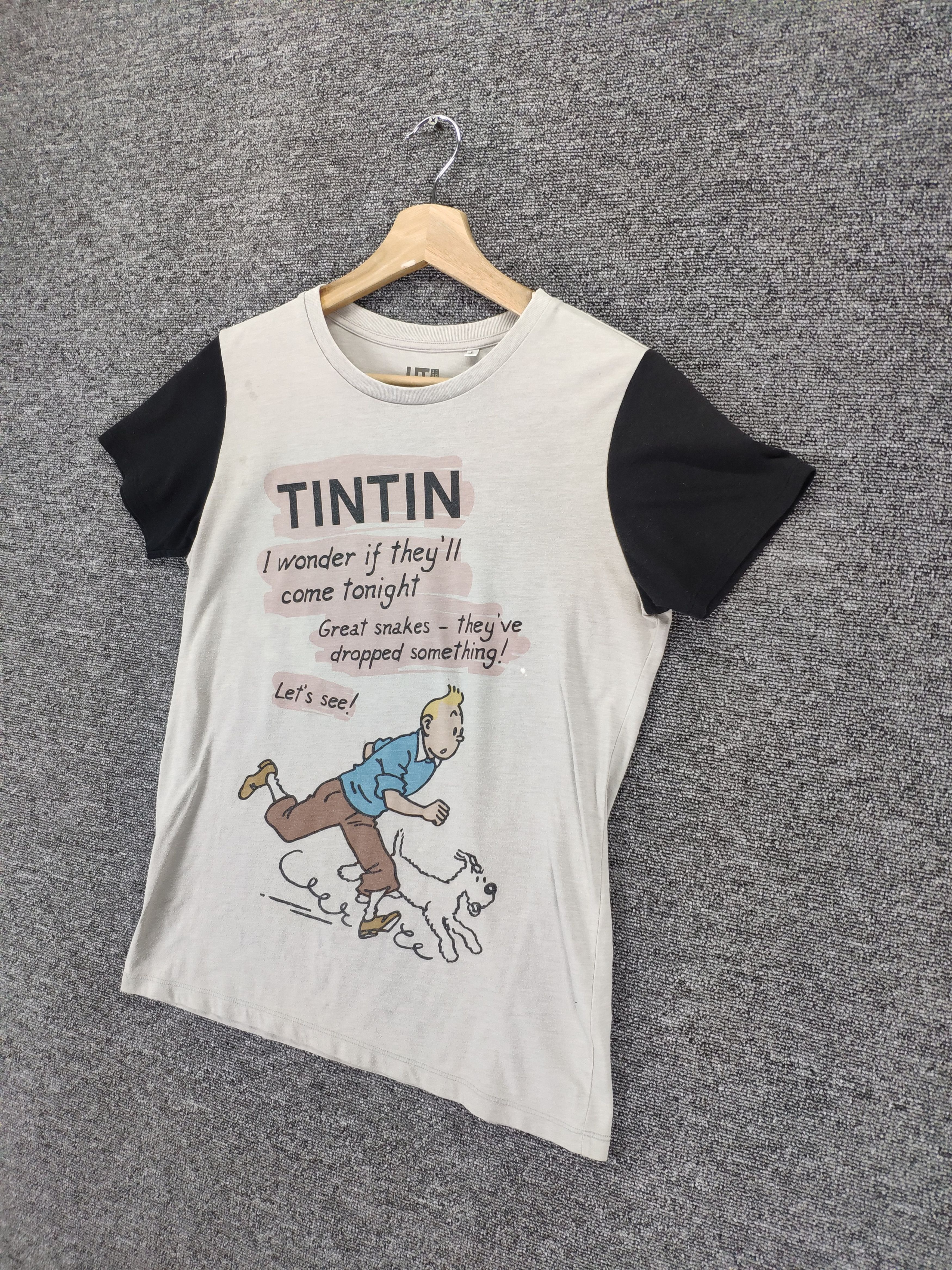 Cartoon Network × Japanese Brand × Uniqlo Steal 💥 Uniqlo T Shirt Tin Tin Cartoon Tee Les Adventure Size S / US 4 / IT 40 - 2 Thumbnail