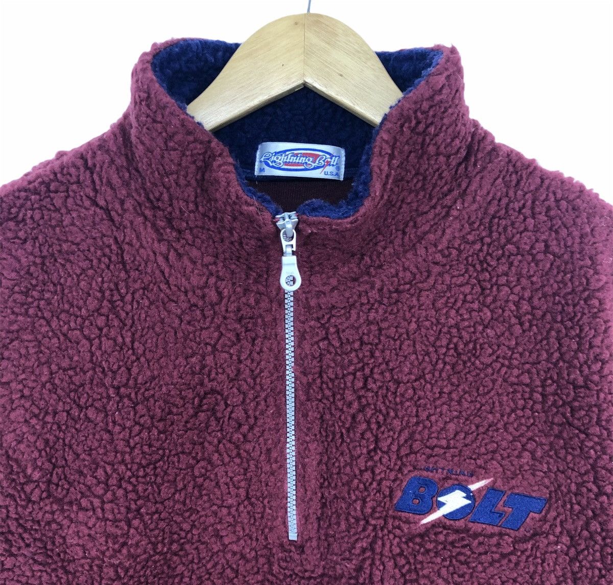 Lightning Bolt Vintage Lightning Bolt Half Zipper Deep Pile Fleece Jacket Size US M / EU 48-50 / 2 - 2 Thumbnail