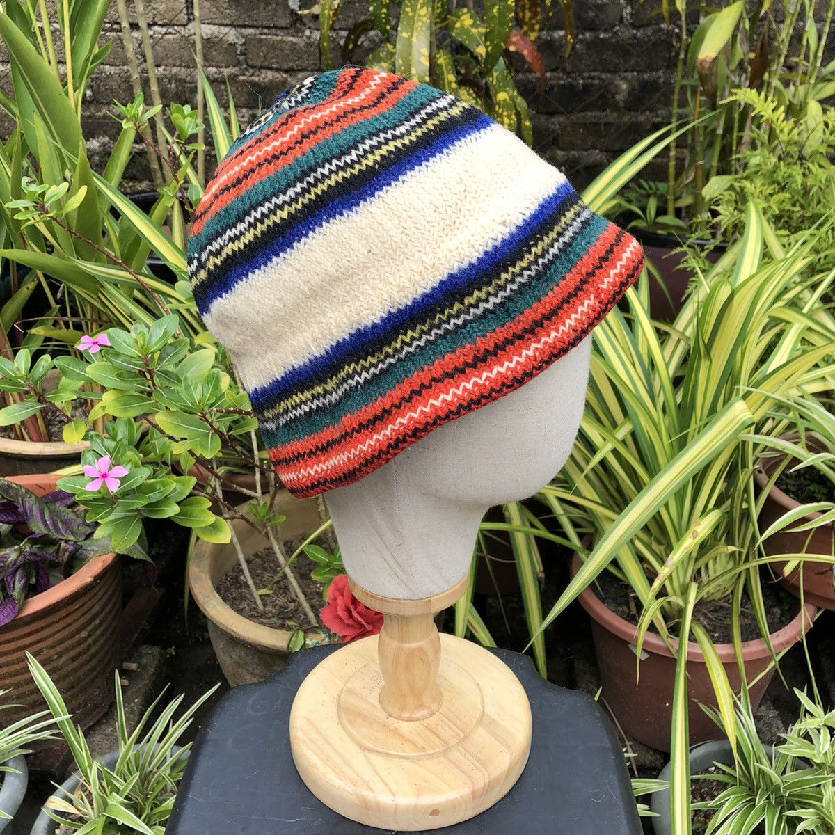 Designer × Vintage Scottish Dress Stewart Snow Cap Bucket Hat B21 Size ONE SIZE - 4 Thumbnail