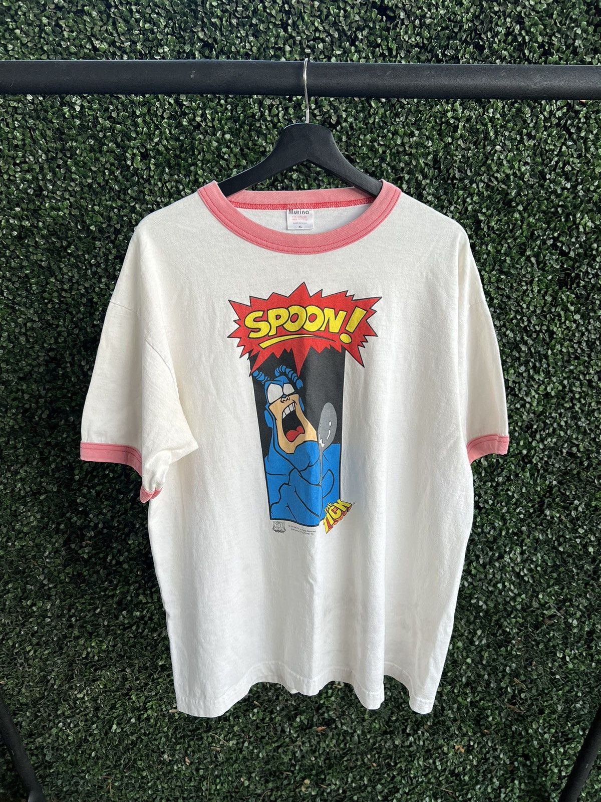 *RARE* Vintage The Tick Spoon! MURINA Ringer T-Shirt