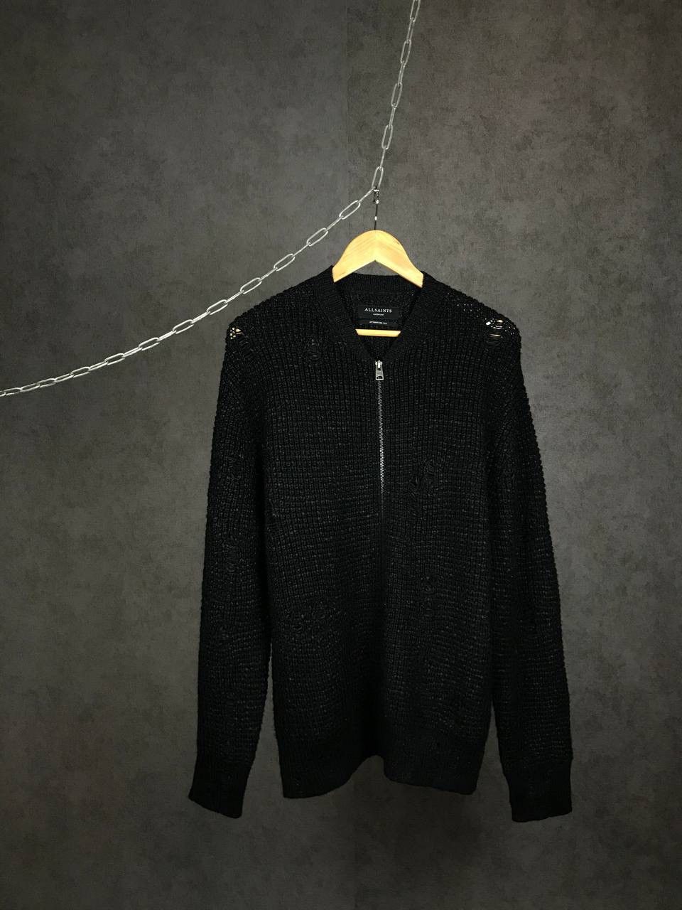 Allsaints Allsaints luxury distressed oversized zip sweater Size US M / EU 48-50 / 2 - 1 Thumbnail