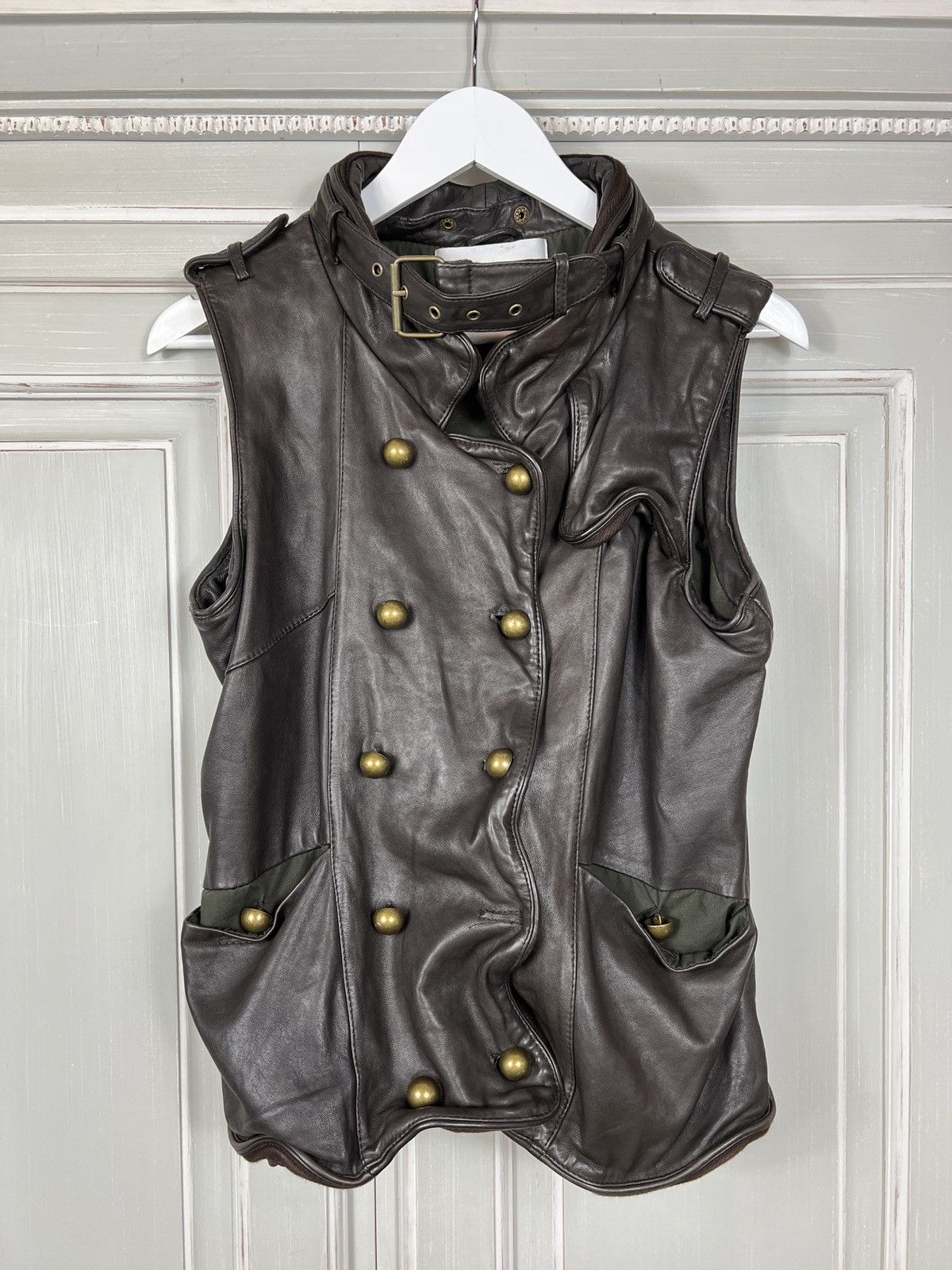 Vintage RARE VINTAGE GENUINE REAL LEATHER VEST Size M / US 6-8 / IT 42-44 - 3 Thumbnail