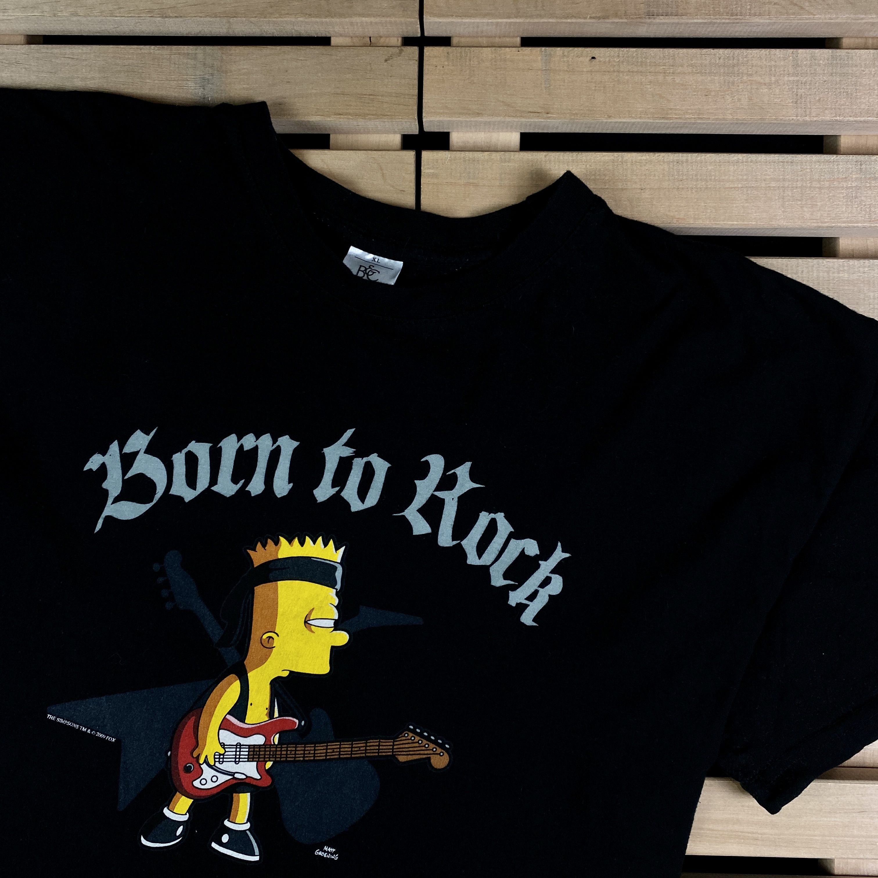 The Simpsons × Vintage Mens Vintage T Shirt Born To Rock Bart Simpsons Size XL Size US XL / EU 56 / 4 - 2 Thumbnail