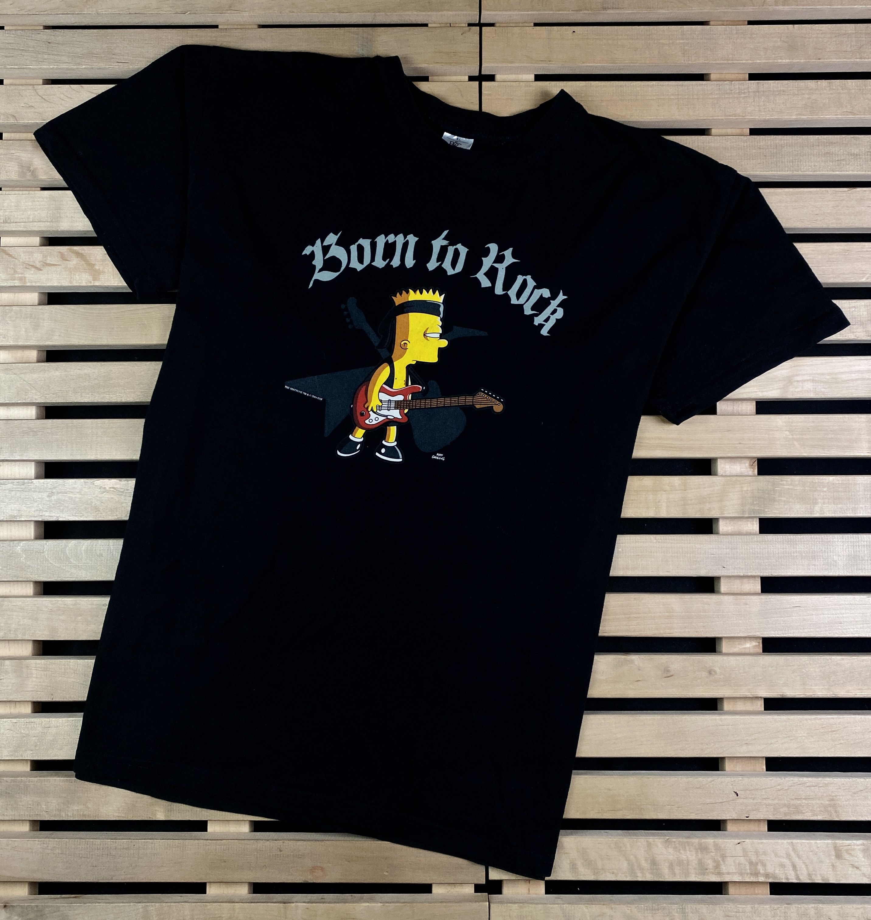 The Simpsons × Vintage Mens Vintage T Shirt Born To Rock Bart Simpsons Size XL Size US XL / EU 56 / 4 - 1 Thumbnail