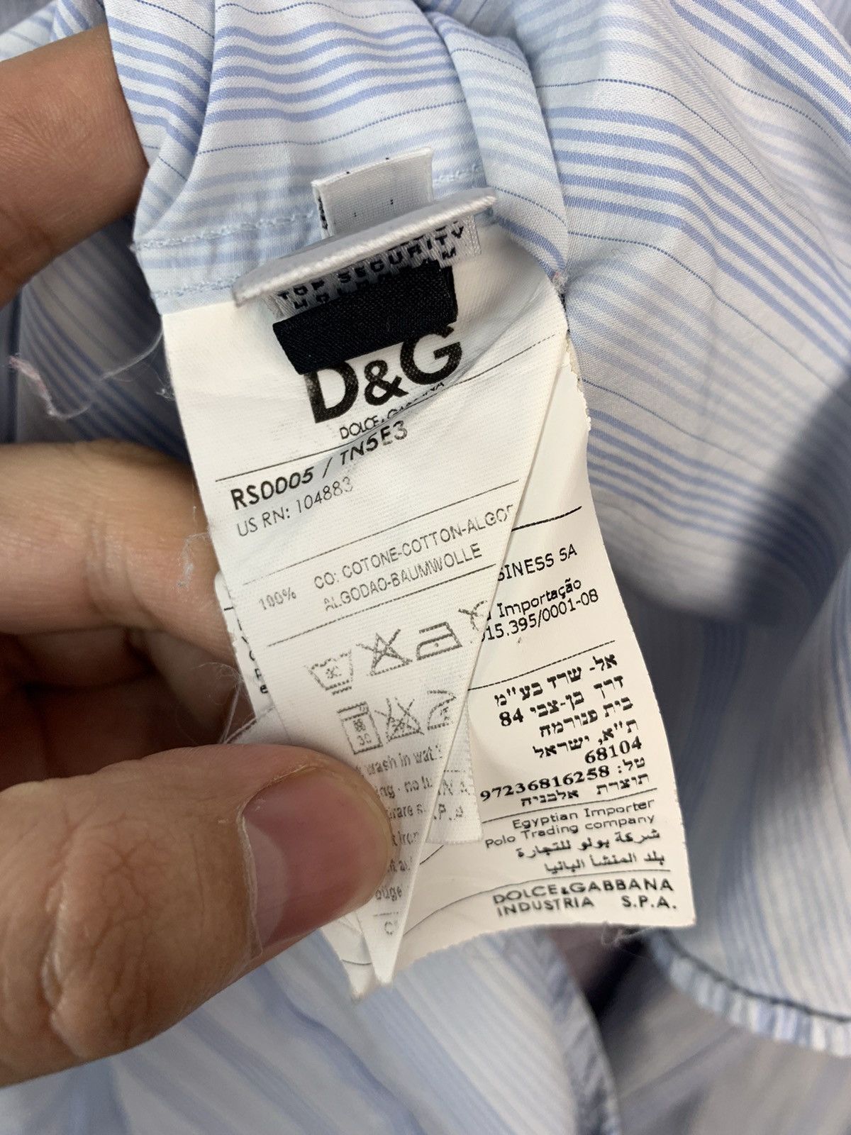 Dolce & Gabbana Dolce & Gabbana D&G Mens Long Sleeve Striped Shirt Size US L / EU 52-54 / 3 - 11 Thumbnail