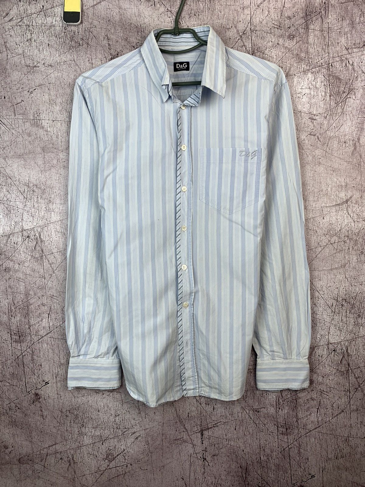 Dolce & Gabbana Dolce & Gabbana D&G Mens Long Sleeve Striped Shirt Size US L / EU 52-54 / 3 - 1 Thumbnail