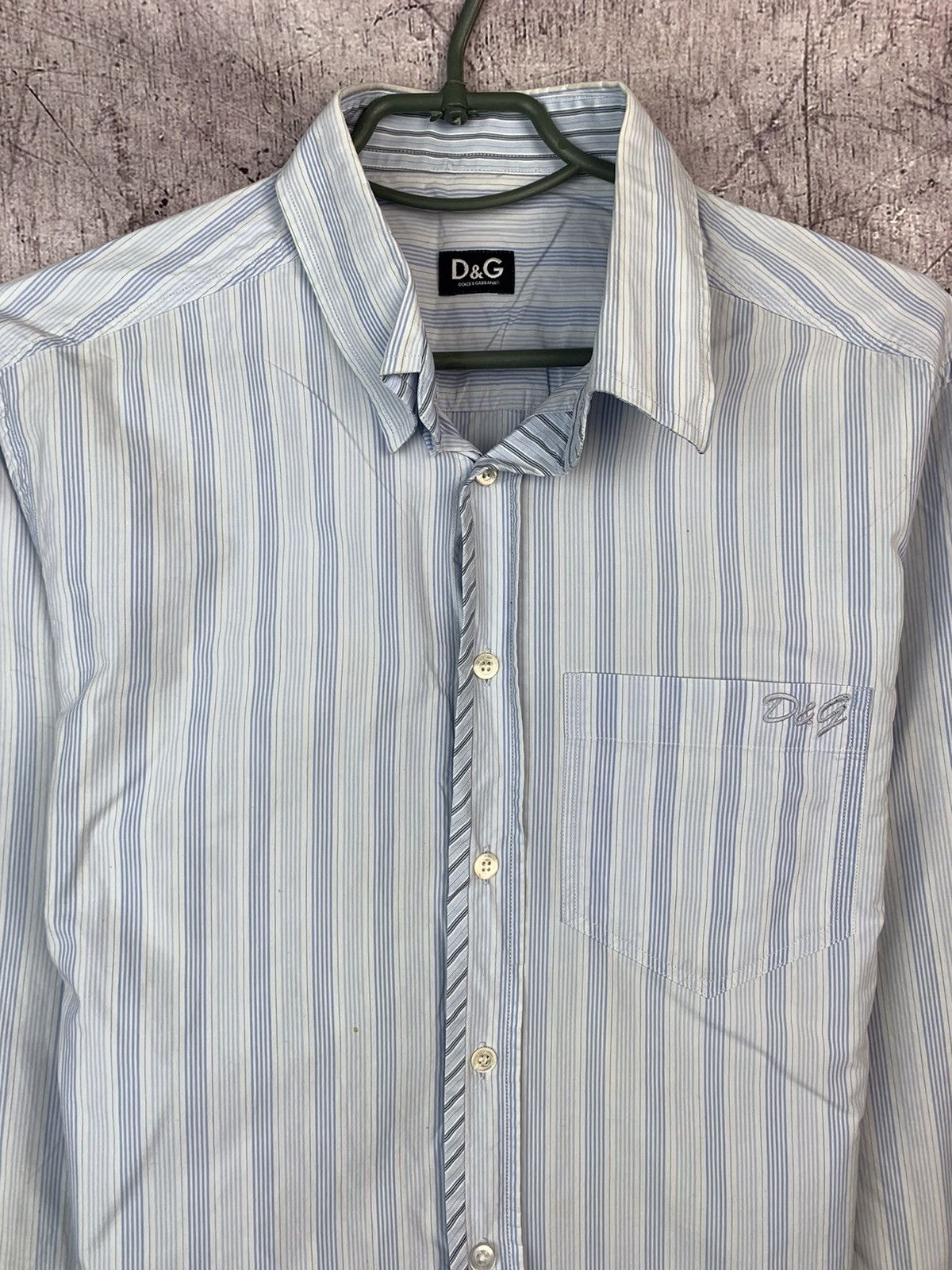 Dolce & Gabbana Dolce & Gabbana D&G Mens Long Sleeve Striped Shirt Size US L / EU 52-54 / 3 - 2 Thumbnail