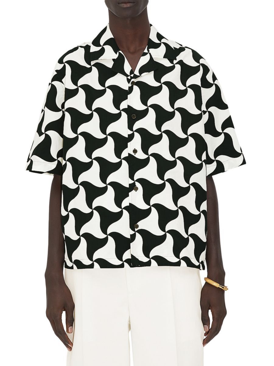 Bottega Veneta Bottega Veneta Technical Wavy-Print Shirt Size US M / EU 48-50 / 2 - 1 Thumbnail