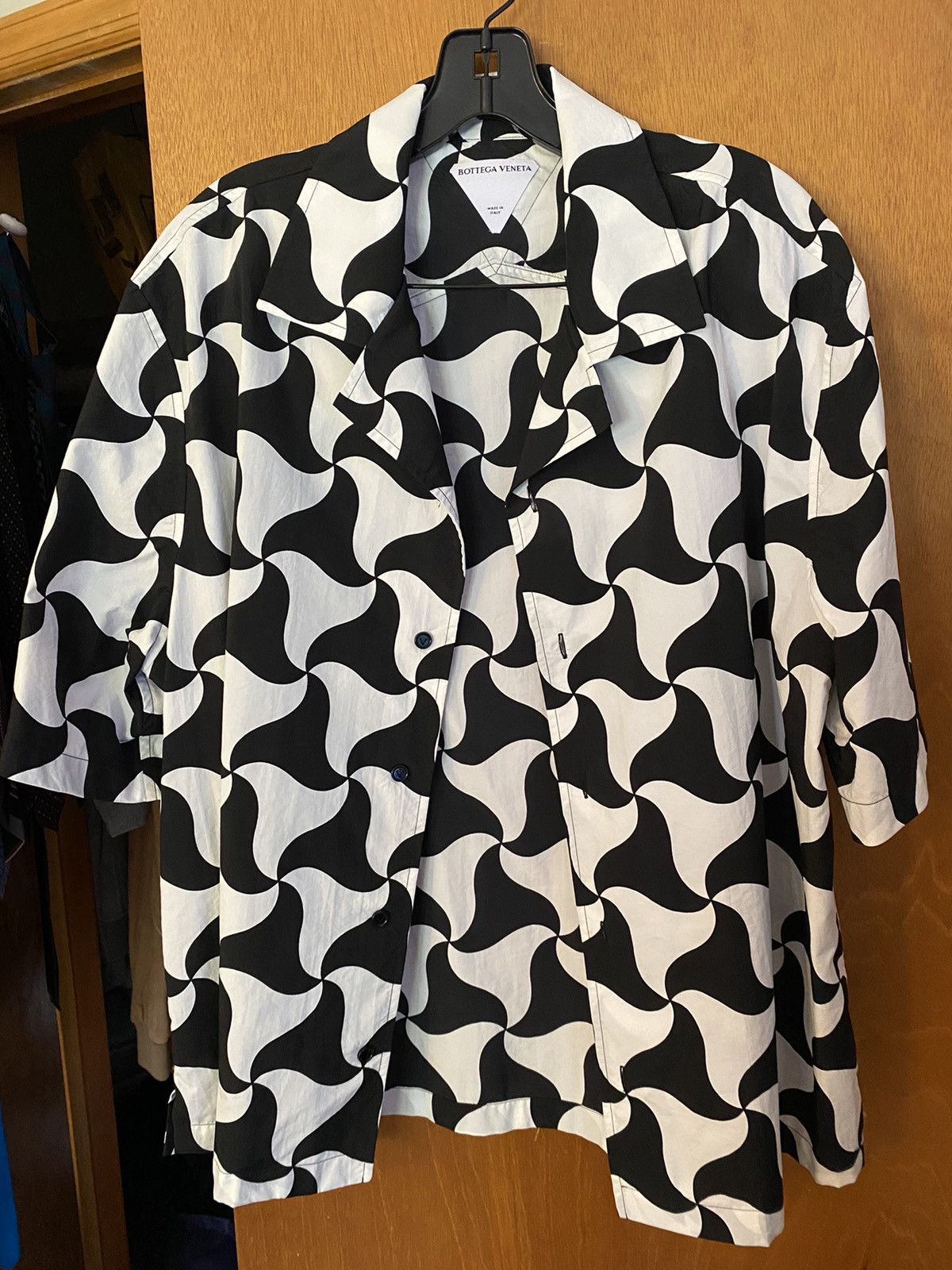 Bottega Veneta Bottega Veneta Technical Wavy-Print Shirt Size US M / EU 48-50 / 2 - 2 Thumbnail