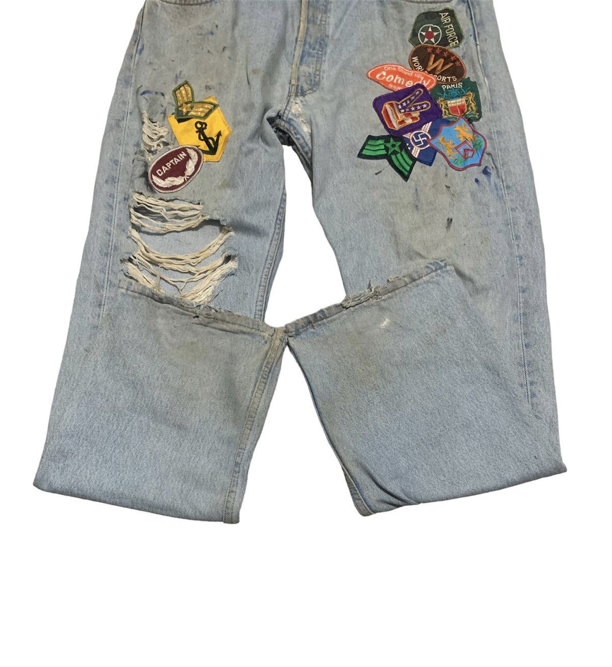 Levi's Vintage 90s Levi’s 501 Patches Shashiko Boro Jeans Size US 32 / EU 48 - 4 Thumbnail