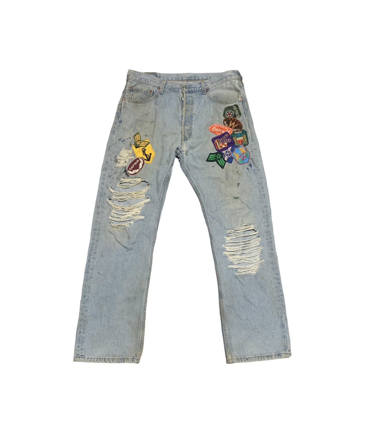 Levi's Vintage 90s Levi’s 501 Patches Shashiko Boro Jeans Size US 32 / EU 48 - 1 Thumbnail