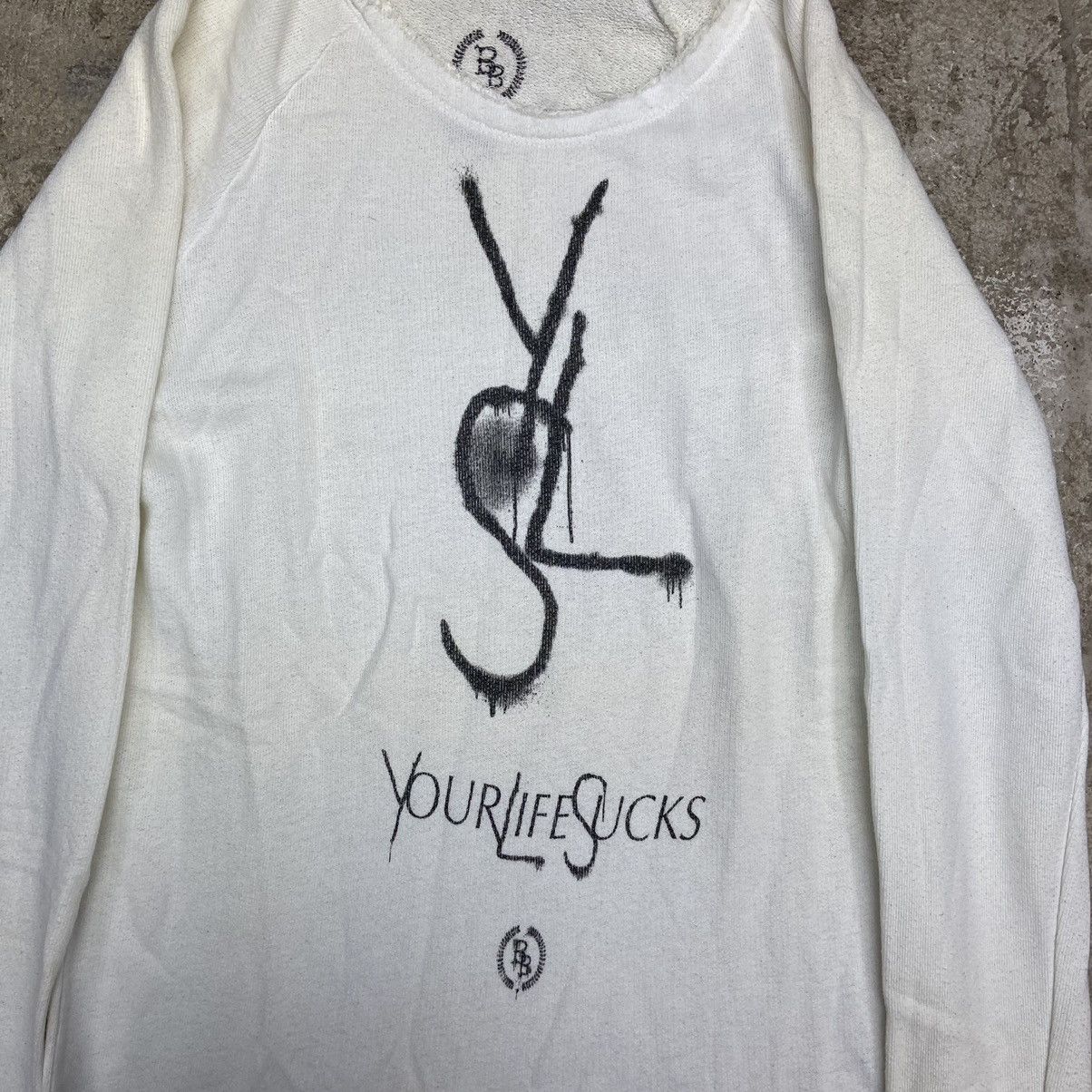 YSL “YOUR LIFE SU*KS” Y2K VINTAGE KNITTED LONGSLEEVE № 1064